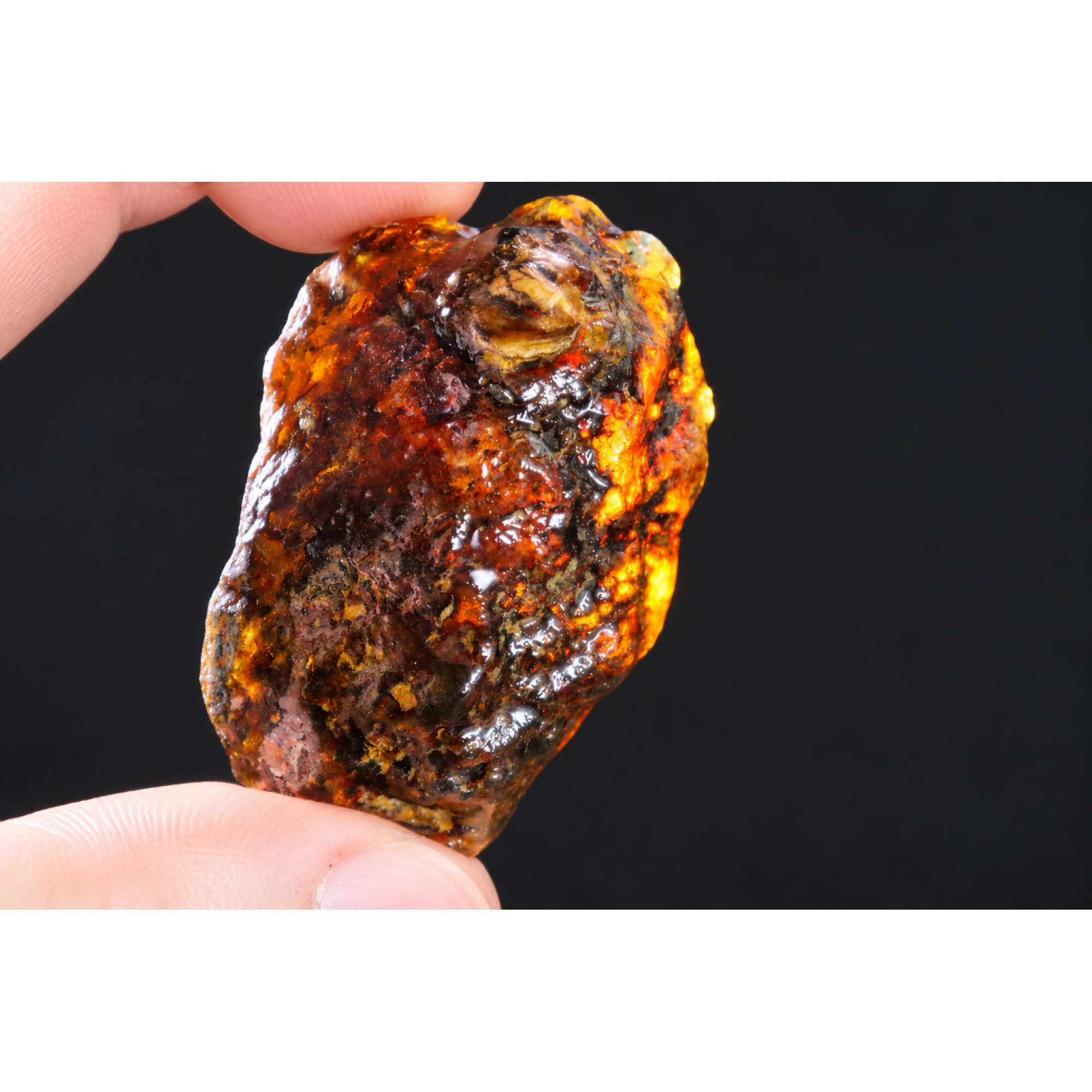 Genuine green blue rough specimen Dominican amber 50mm – photo 2