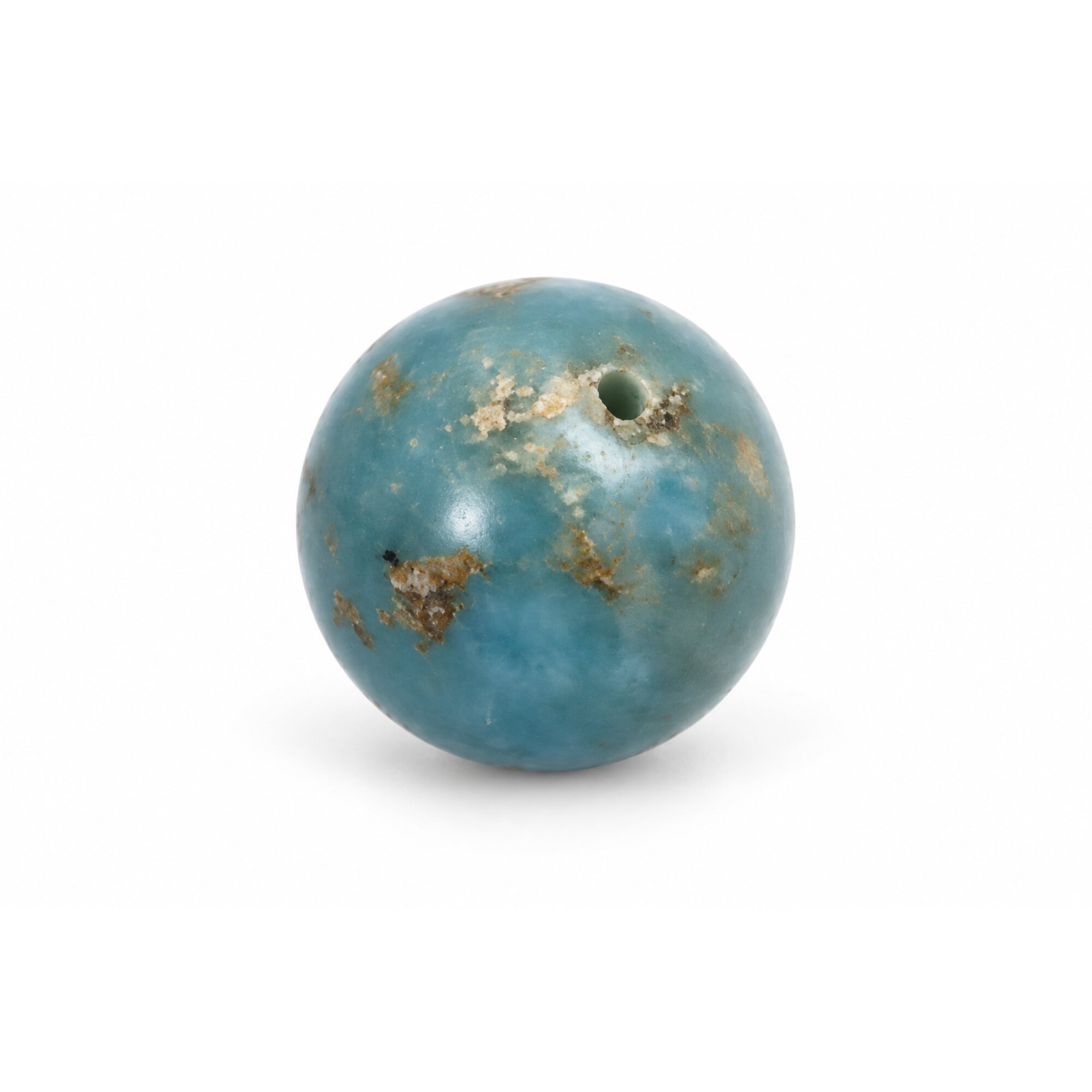 Real deep blue Dominican Larimar bead 14.6mm – photo 3