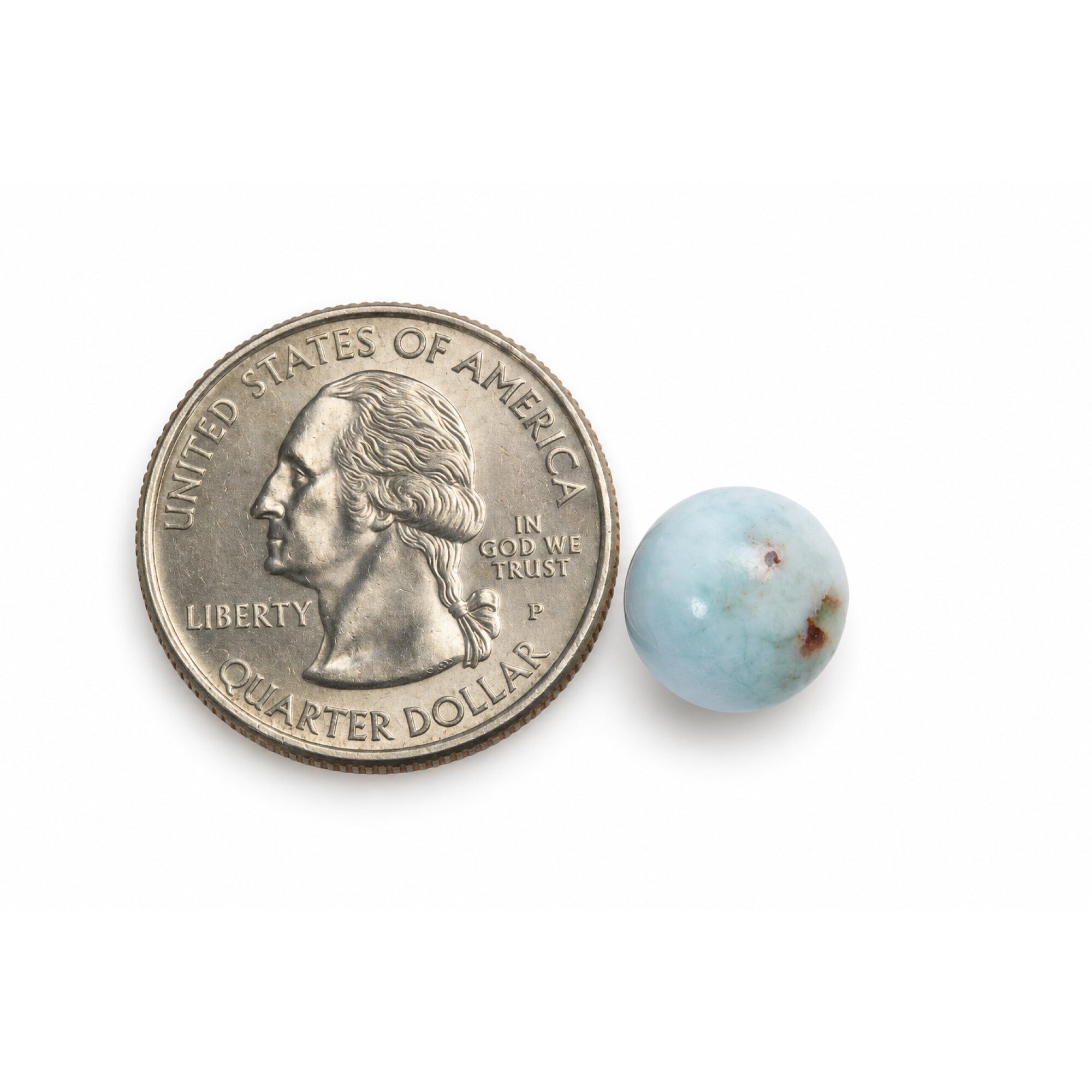 Authentic light blue Dominican Larimar bead 10.5mm – photo 3
