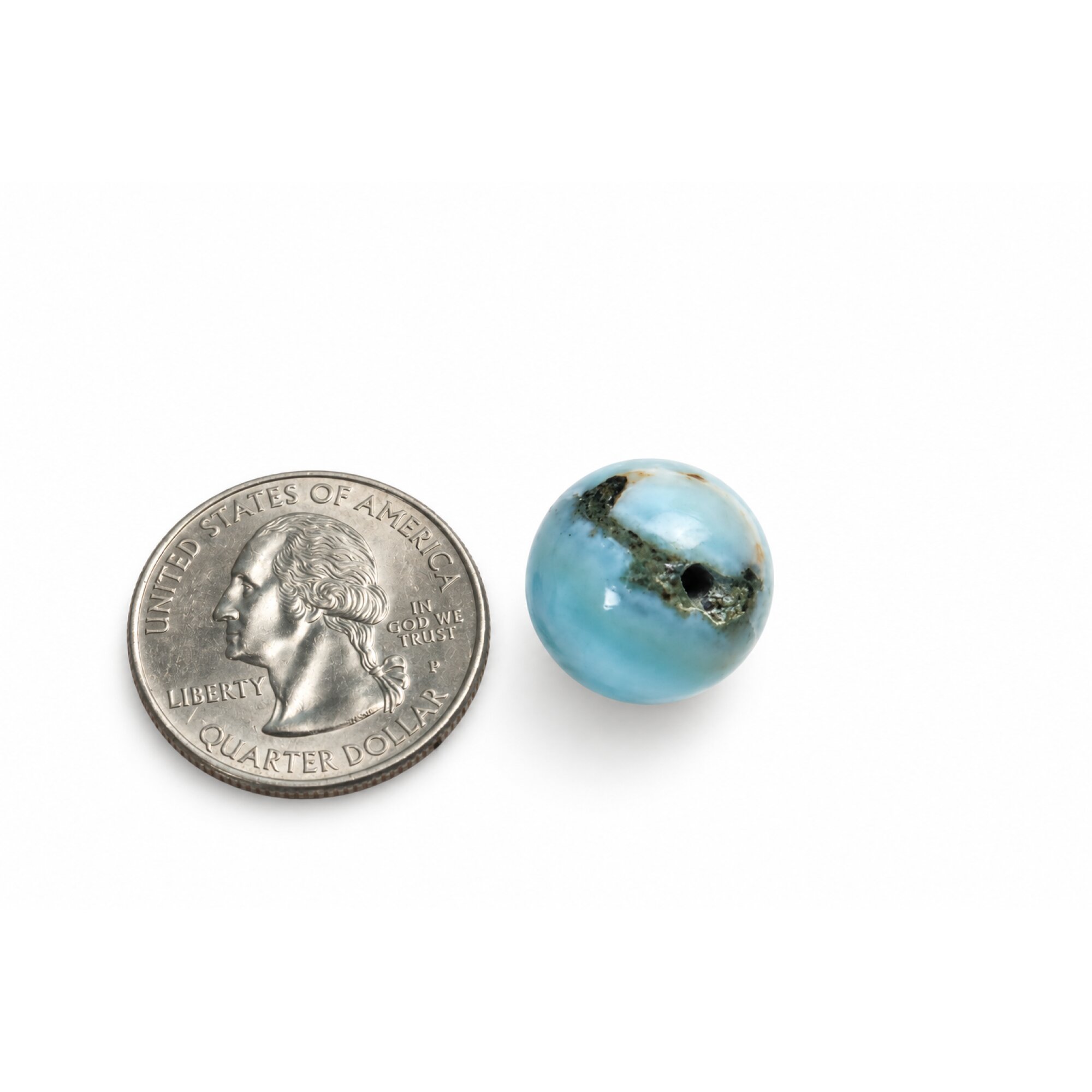 Genuine sky blue Dominican Larimar bead 16.4mm – photo 4