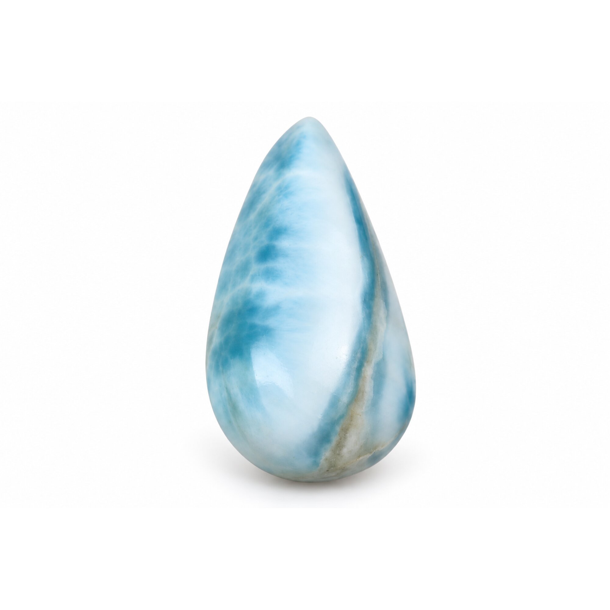 Master crafted ocean blue Dominican Larimar cabochon 28mm – photo 2