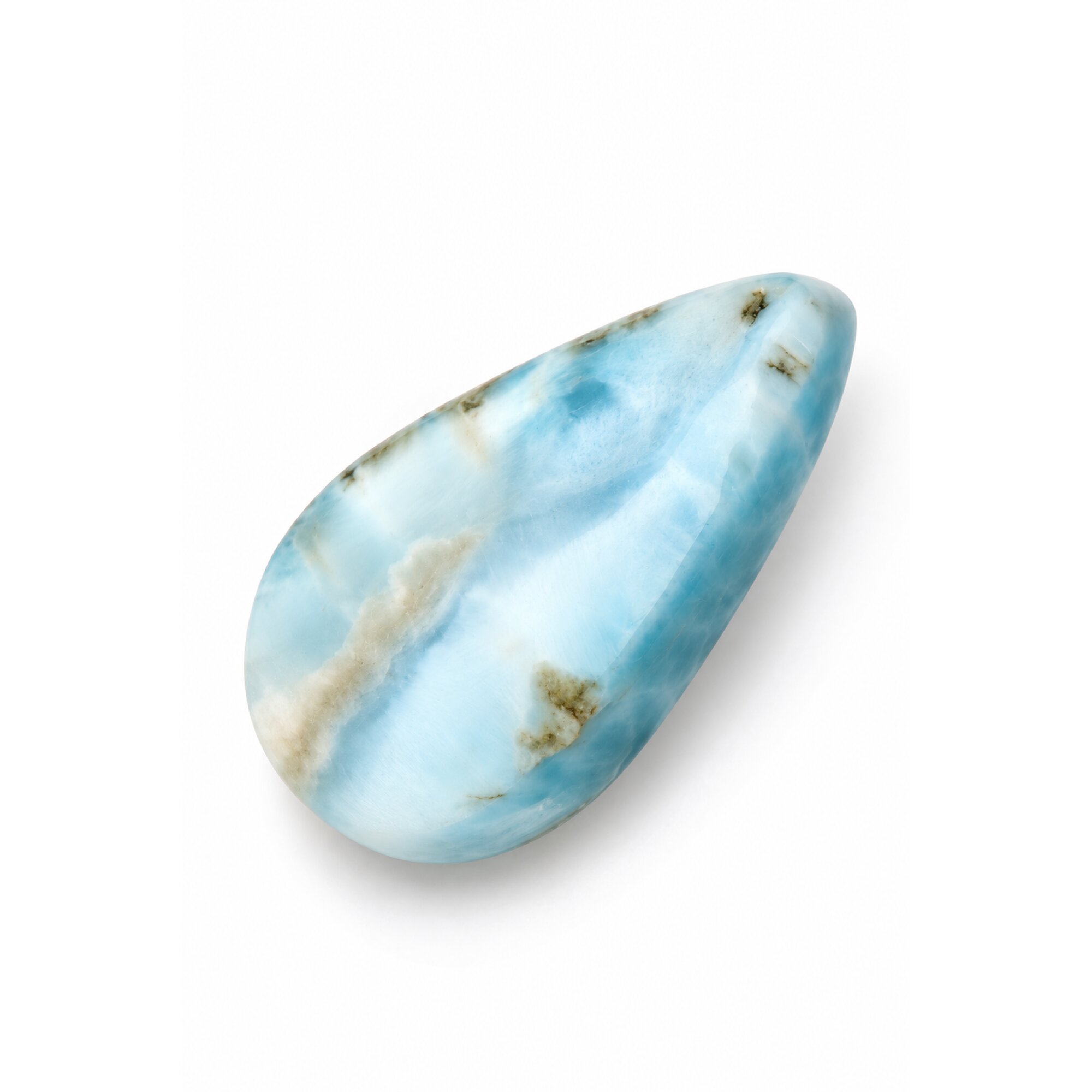 Master crafted ocean blue Dominican Larimar cabochon 28mm – photo 3