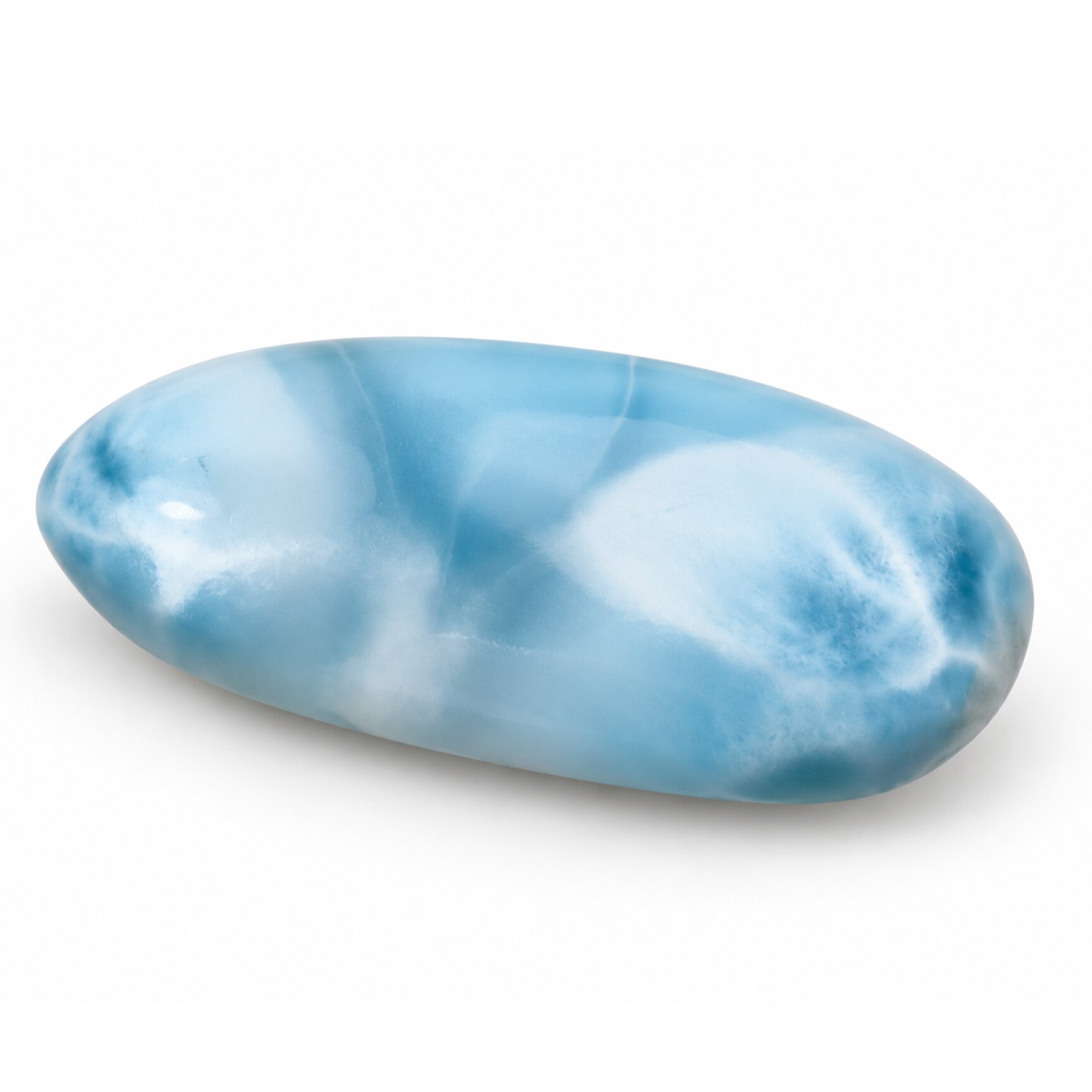 Master crafted sky blue Dominican Larimar cabochon 33mm