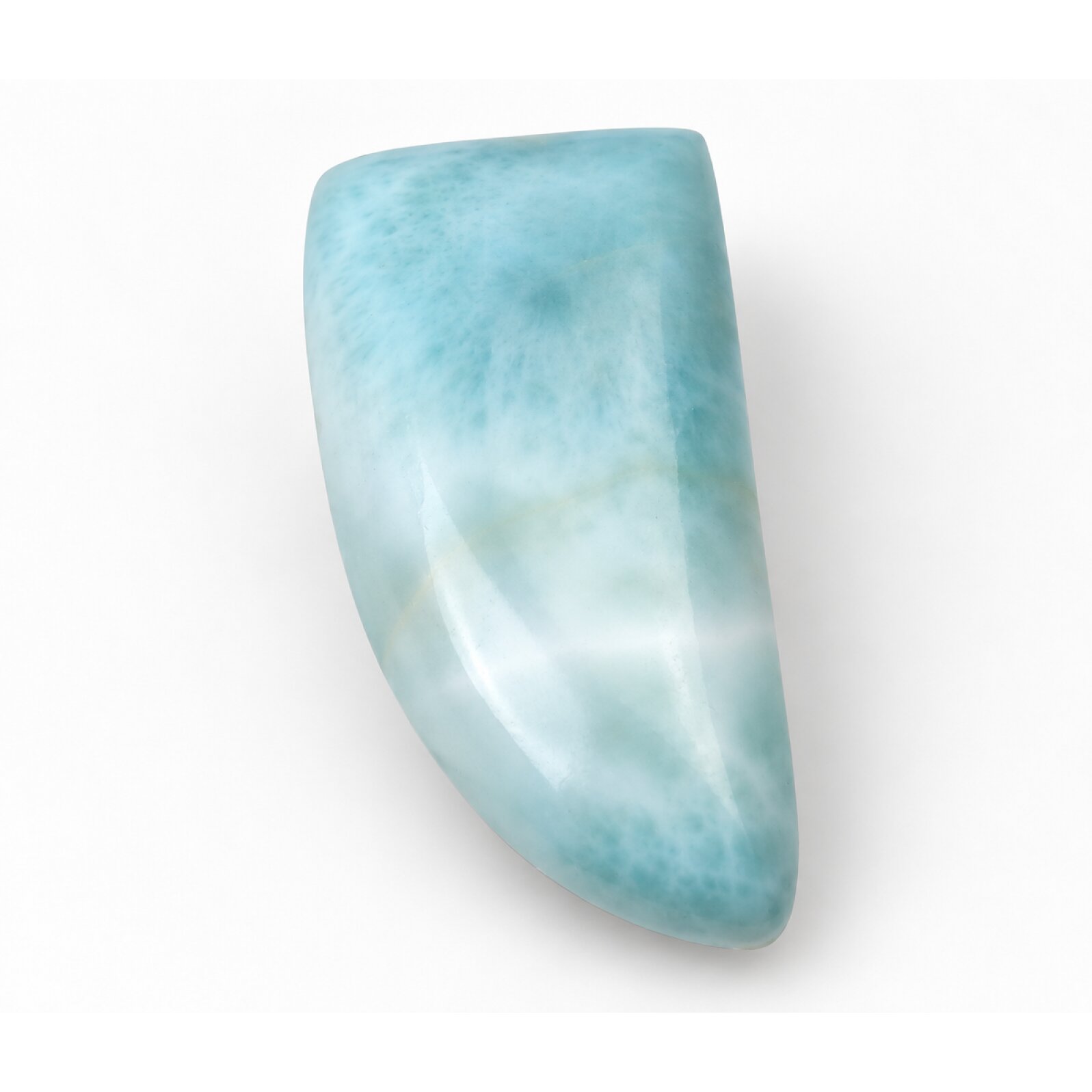 Artisan crafted light blue Dominican Larimar cabochon 30mm