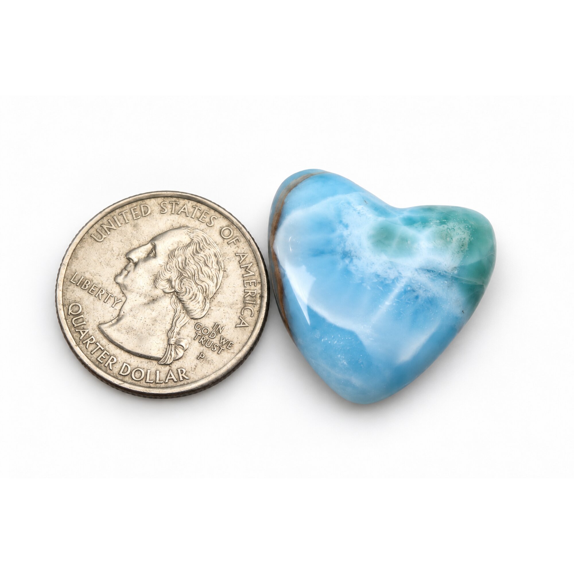 Nature created red blue Dominican Larimar cabochon 25mm – photo 2