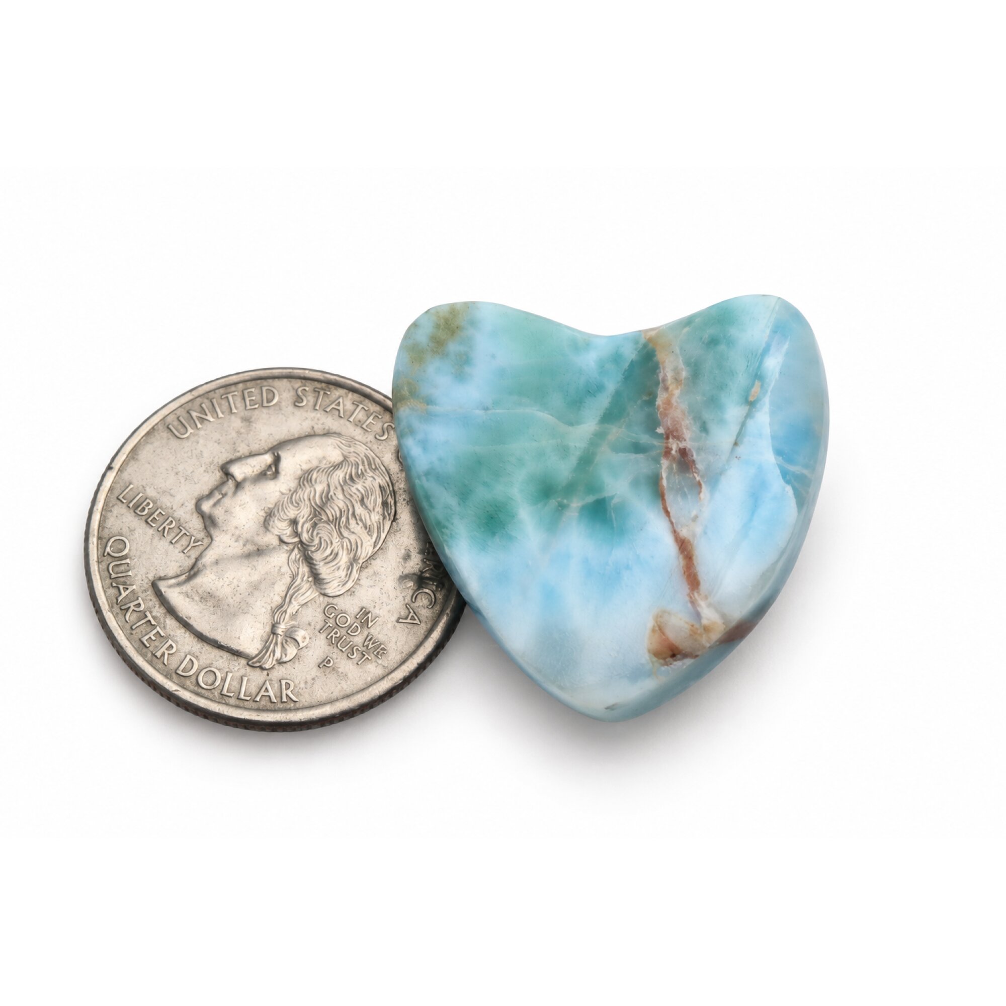 Nature created red blue Dominican Larimar cabochon 25mm – photo 3