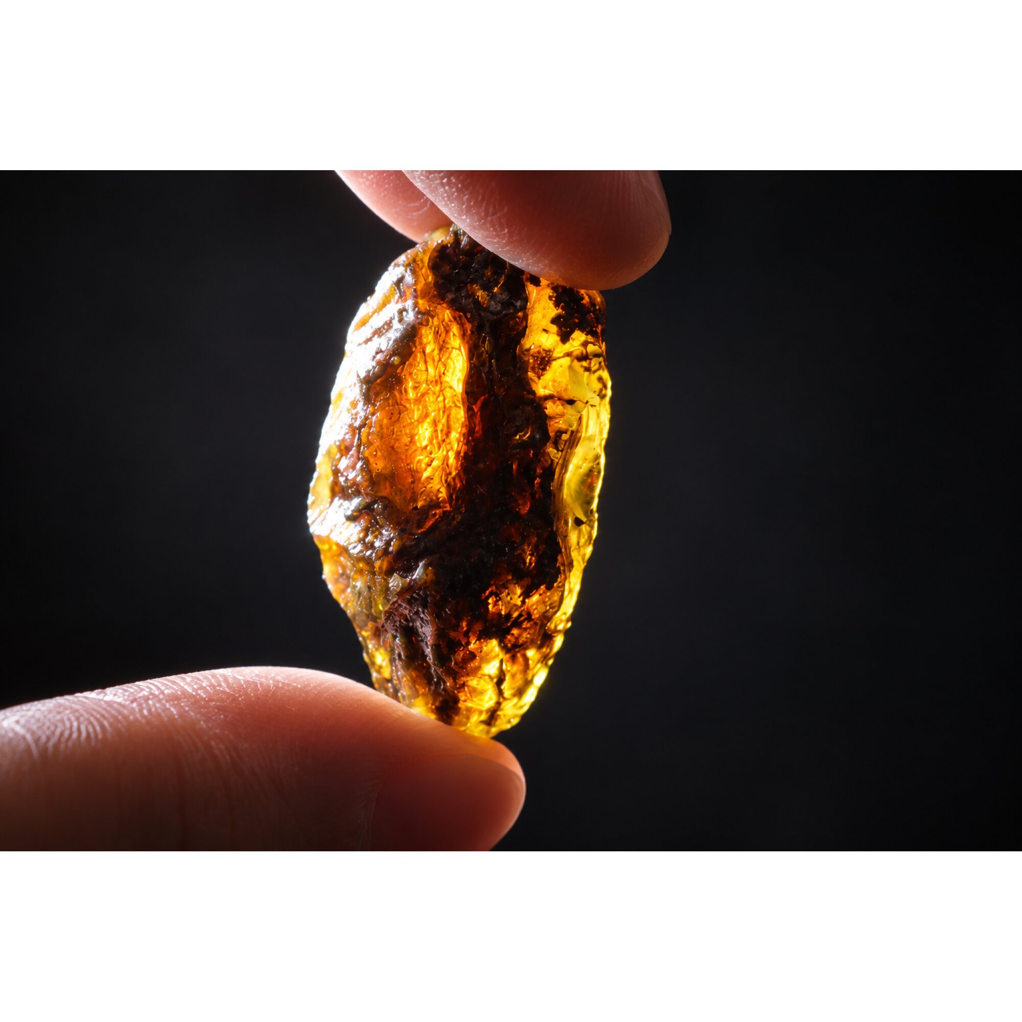 Genuine deep sea blue rough specimen Dominican amber 10.6g – photo 23
