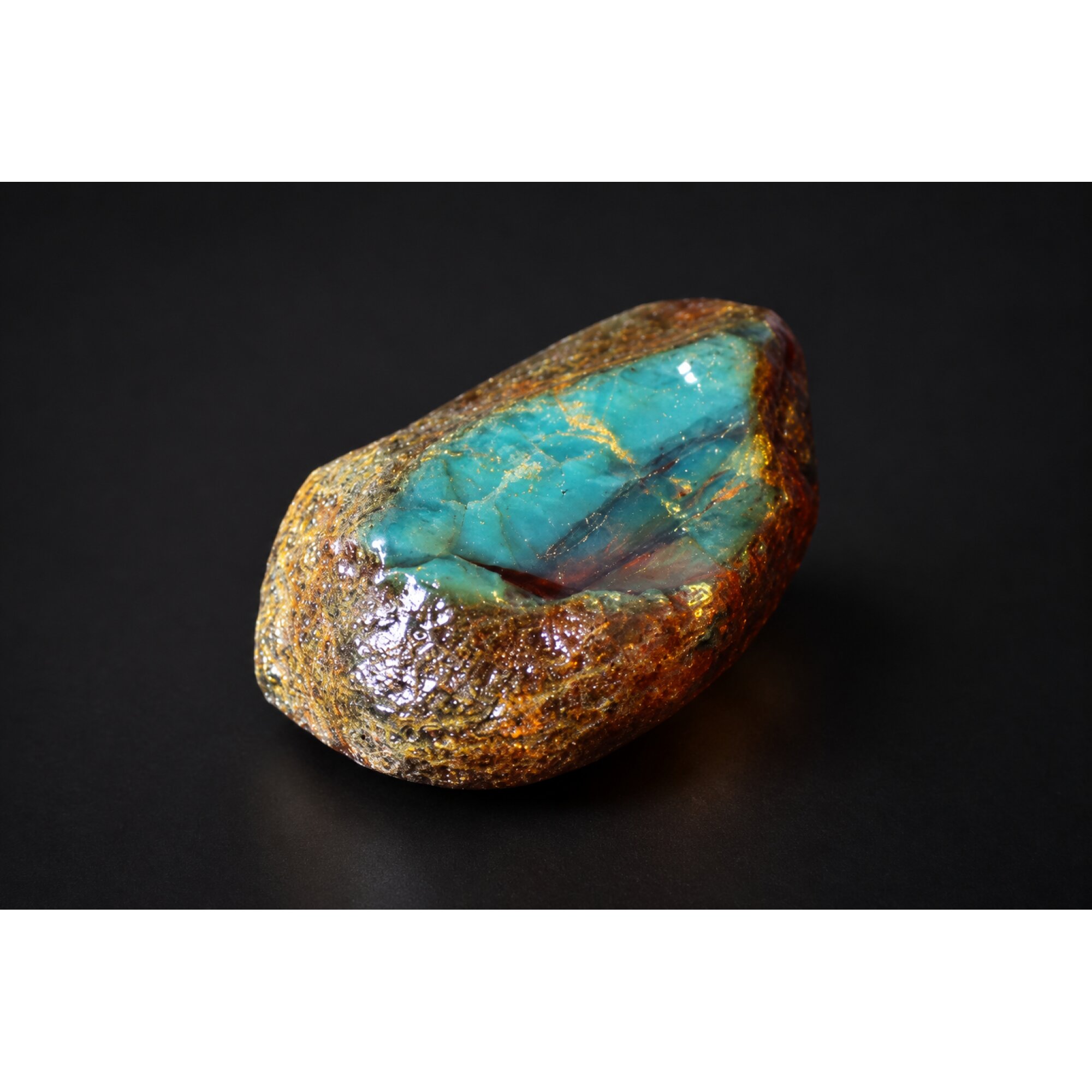 Genuine deep sea blue rough specimen Dominican amber 10.6g – photo 25