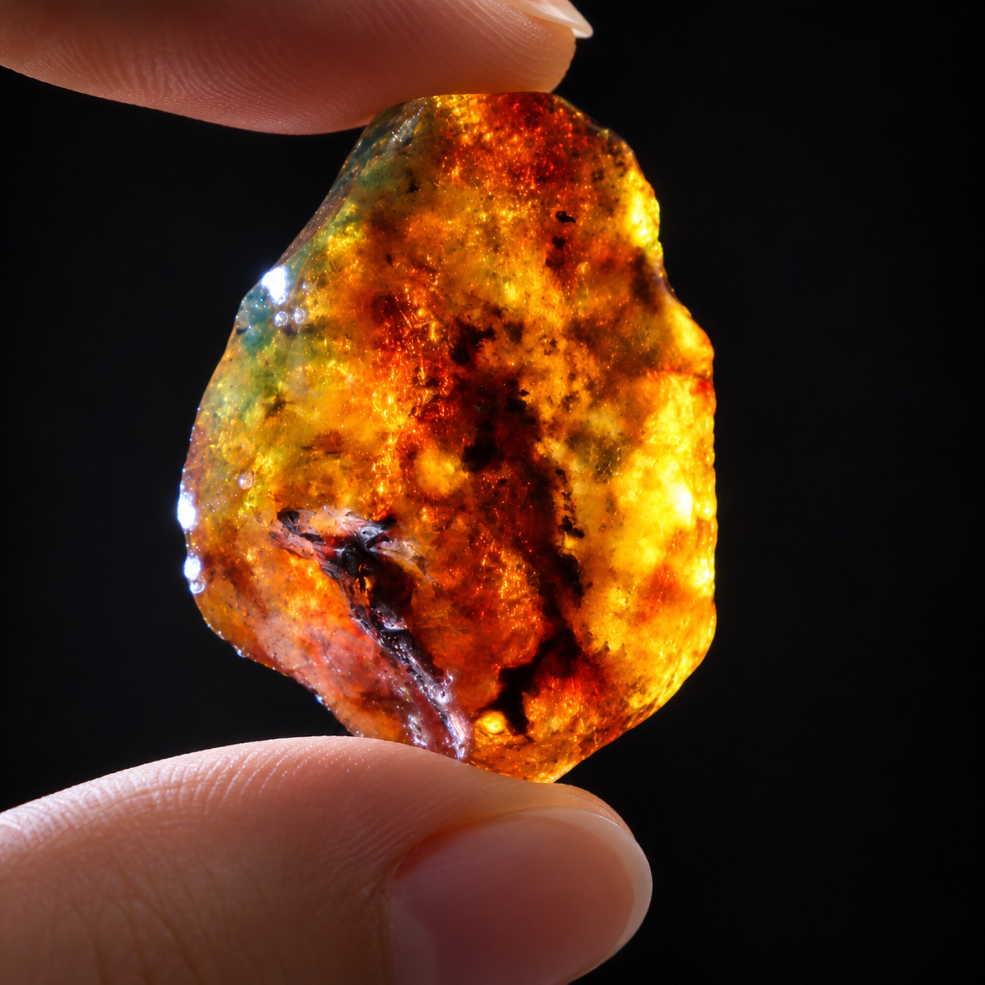Authentic sky blue rough specimen Dominican amber 11.9g – photo 15