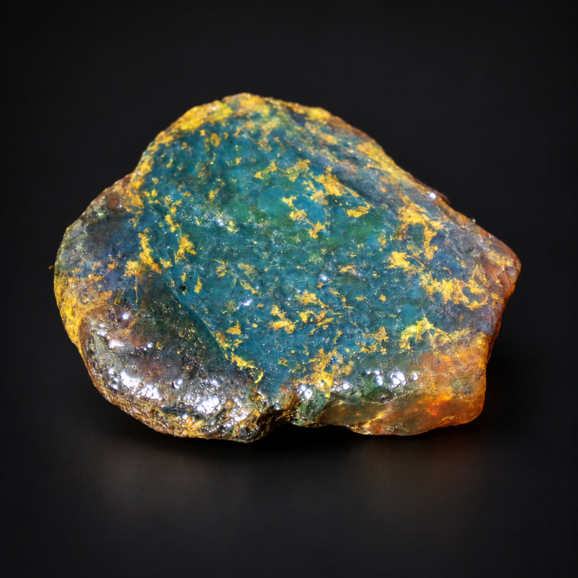 Genuine green cognac blue rough specimen Dominican amber 20.3g – photo 6