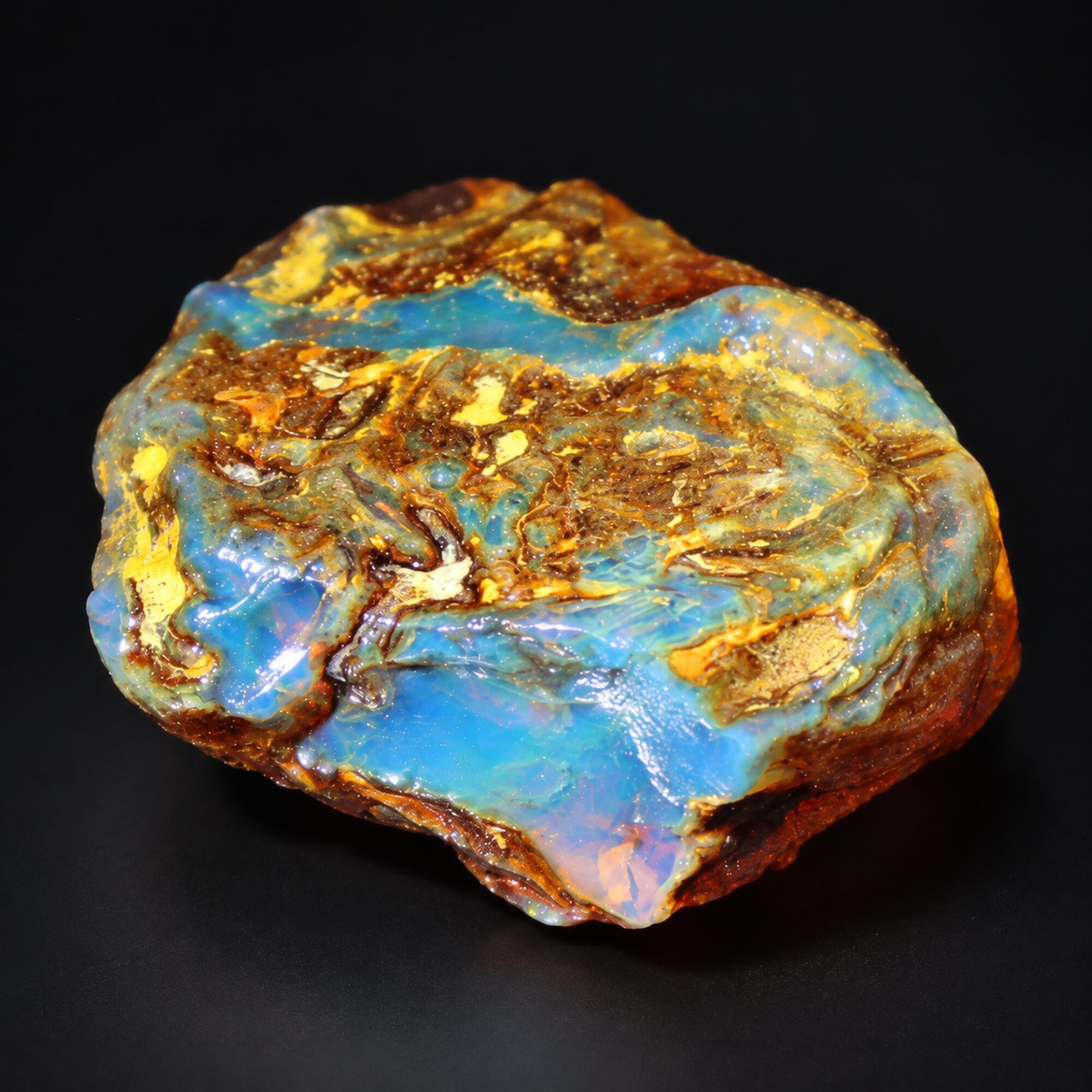 Genuine sky blue rough specimen Dominican amber 14.1g – photo 13