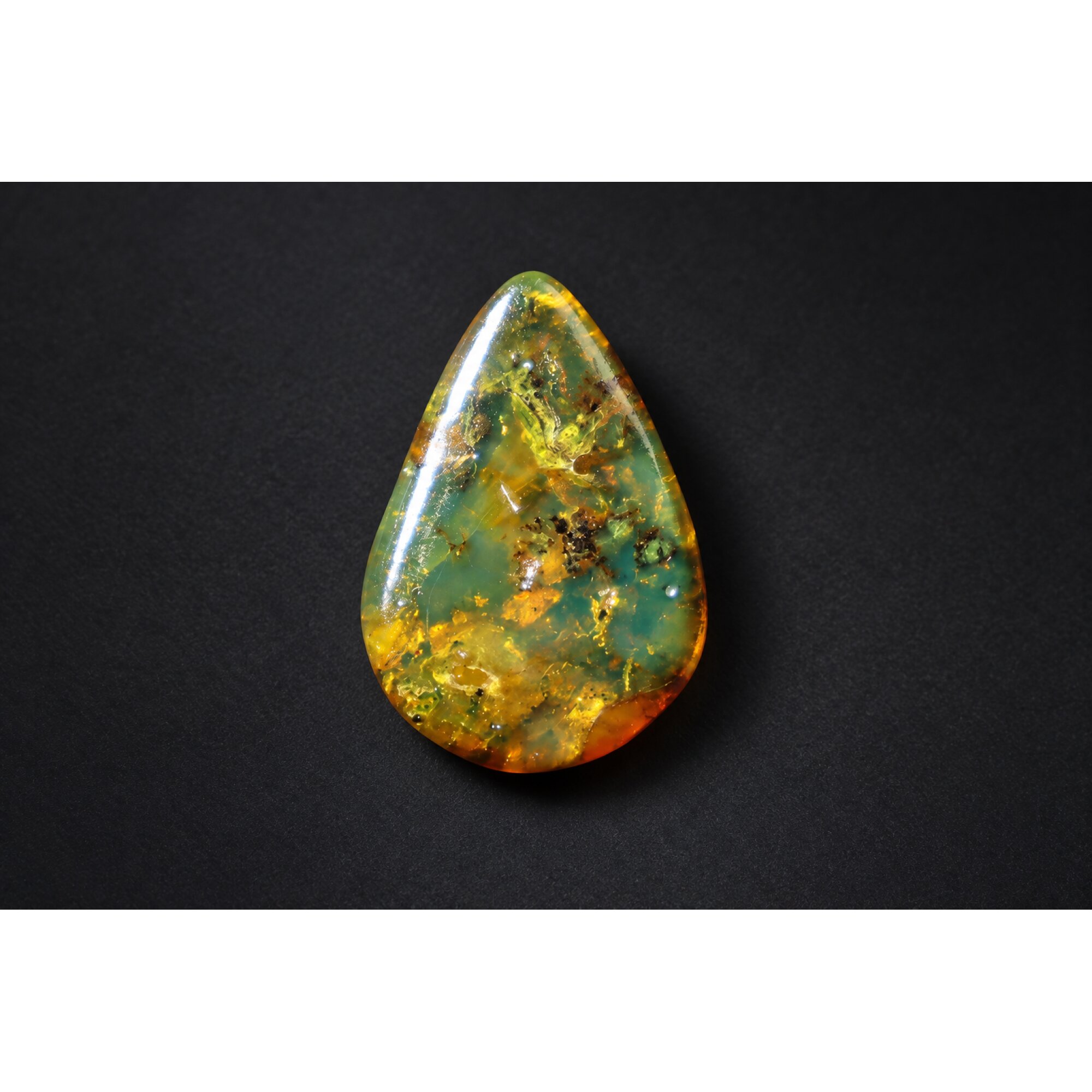 Authentic green blue polished Dominican amber 1.4g – photo 2