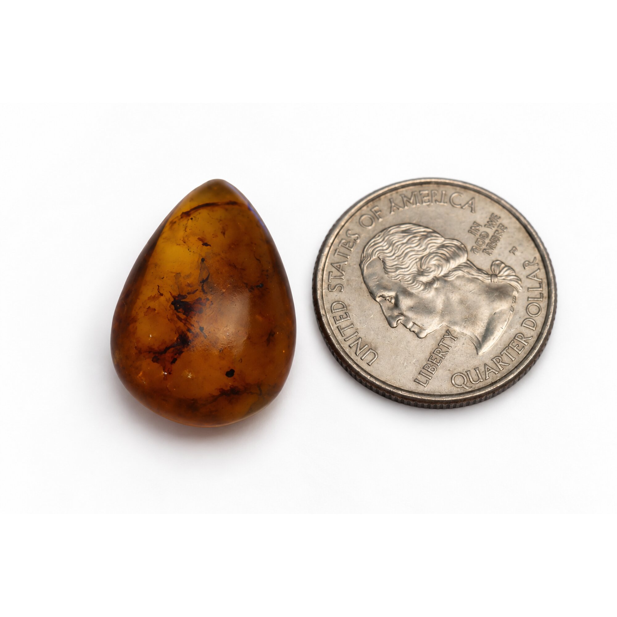 Pure natural orange blue polished Dominican amber 2.1g – photo 9