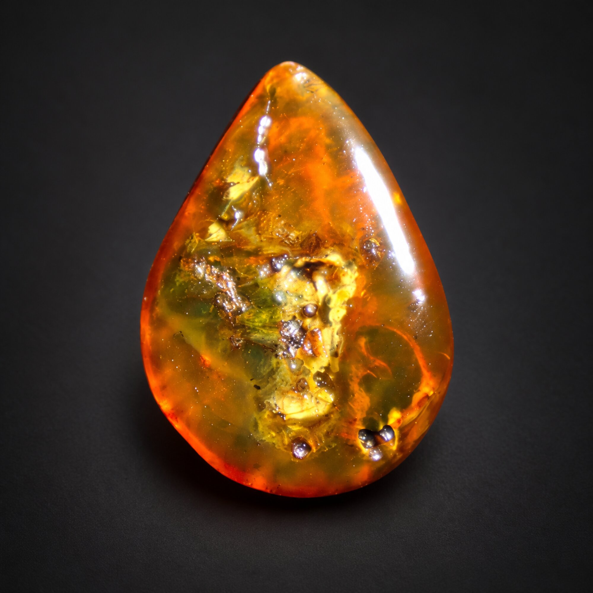Untreated green orange polished Dominican amber 1.5g – photo 3