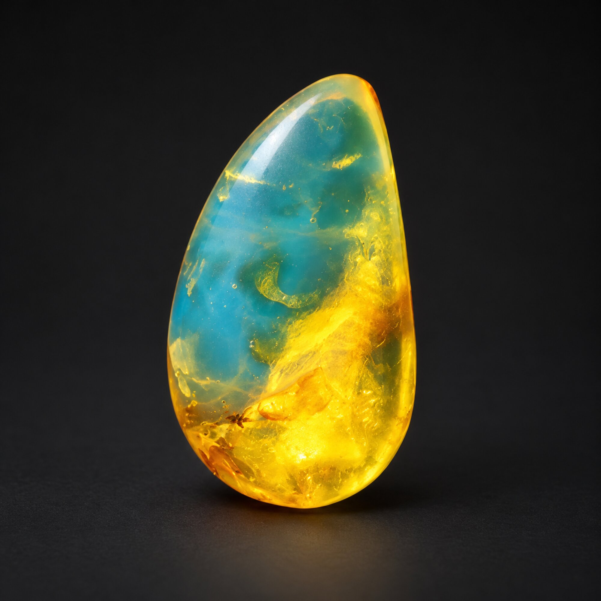Untreated green orange polished Dominican amber 1.5g – photo 5
