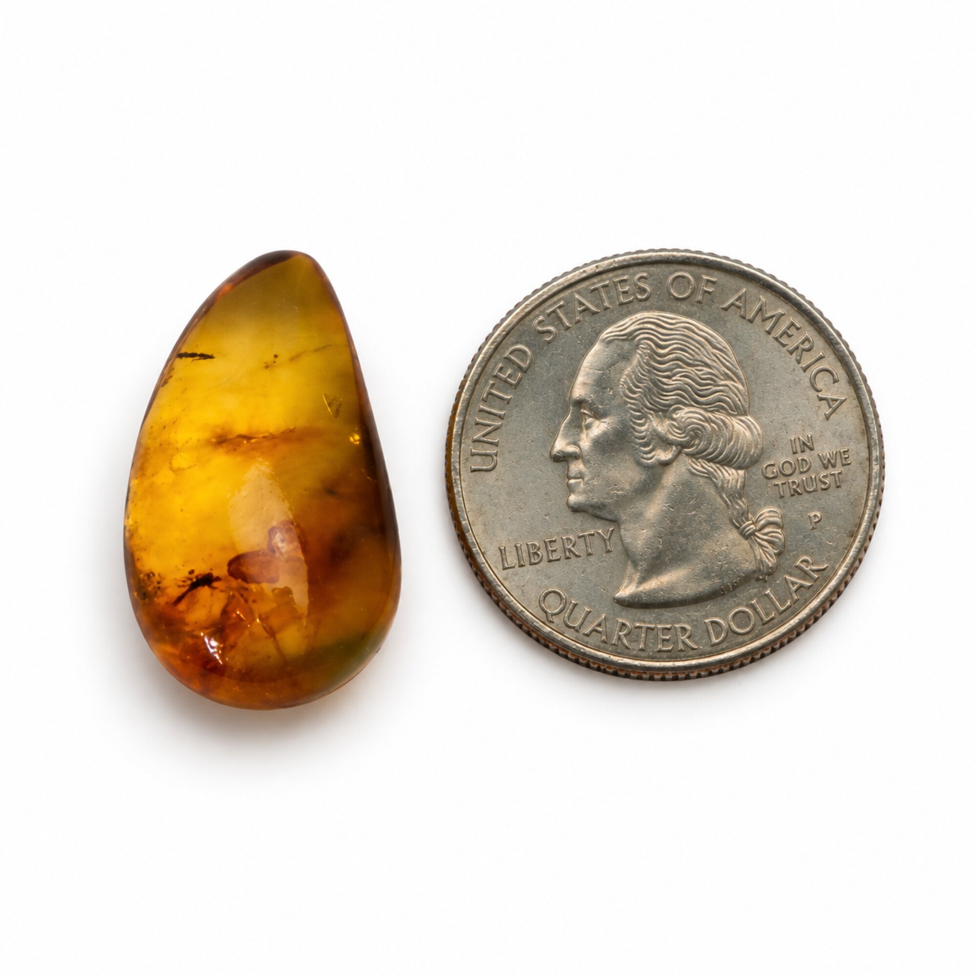 Untreated green orange polished Dominican amber 1.5g – photo 6