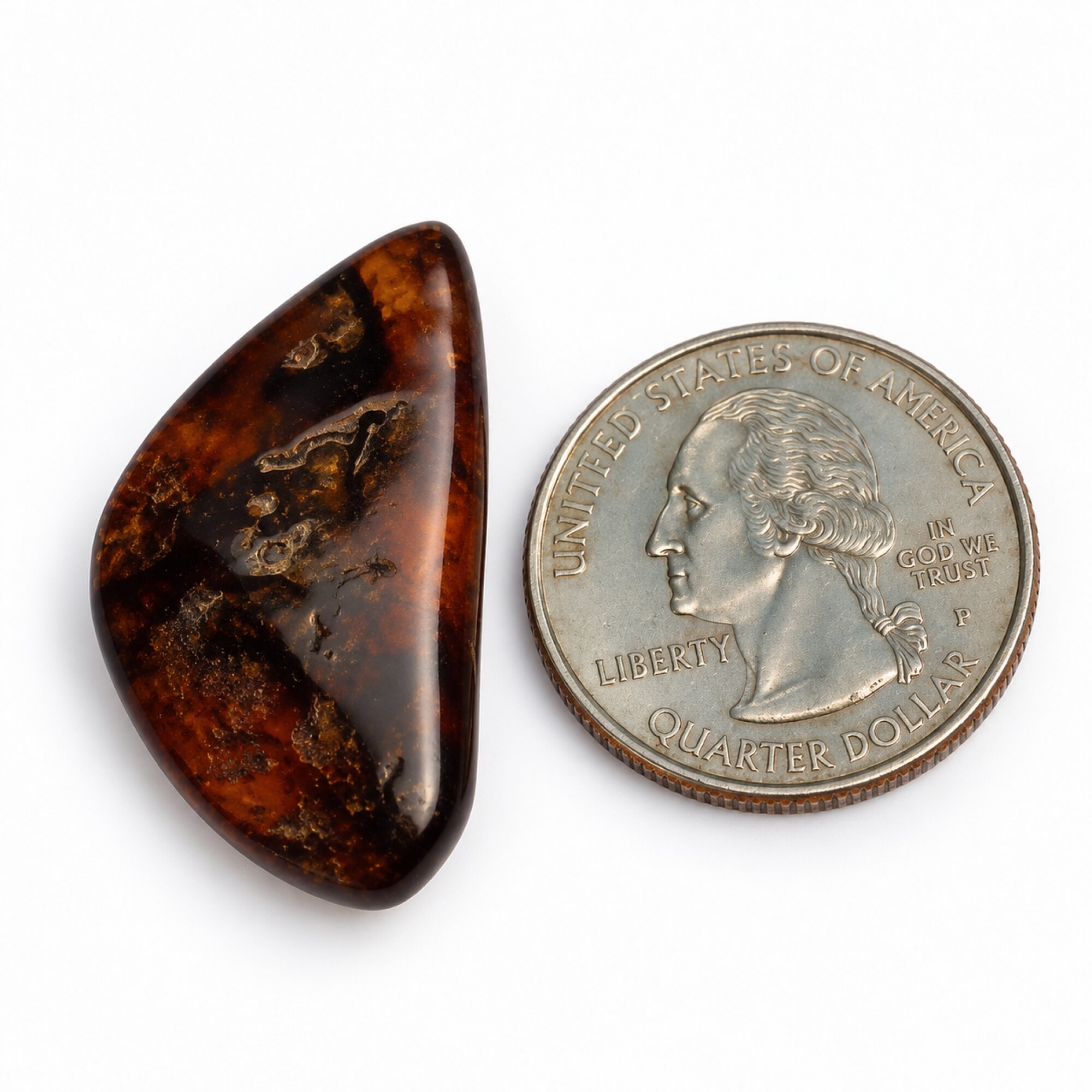 Untreated orange yellow polished Dominican amber 1.5g – photo 4