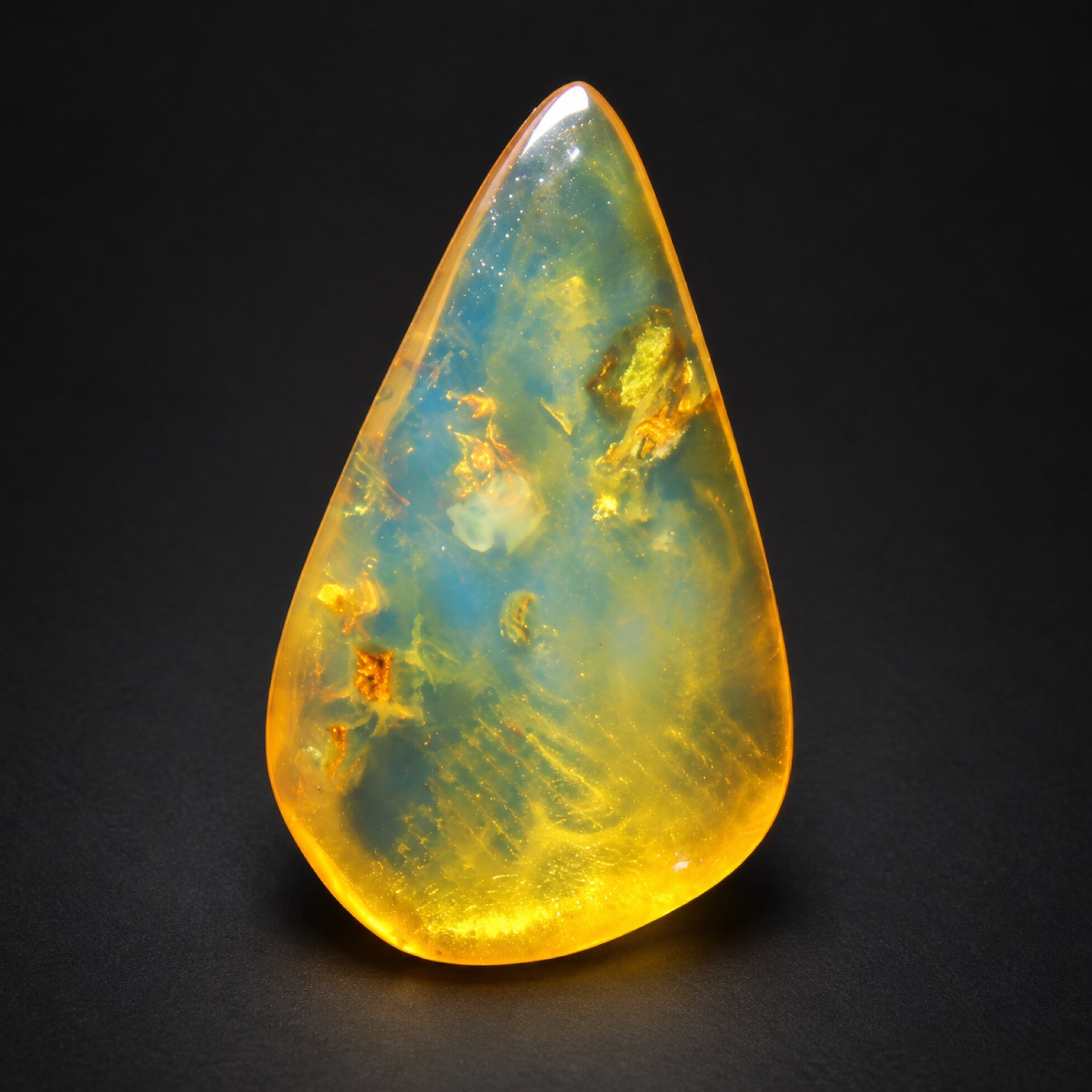 Untreated blue yellow polished Dominican amber 0.8g – photo 3