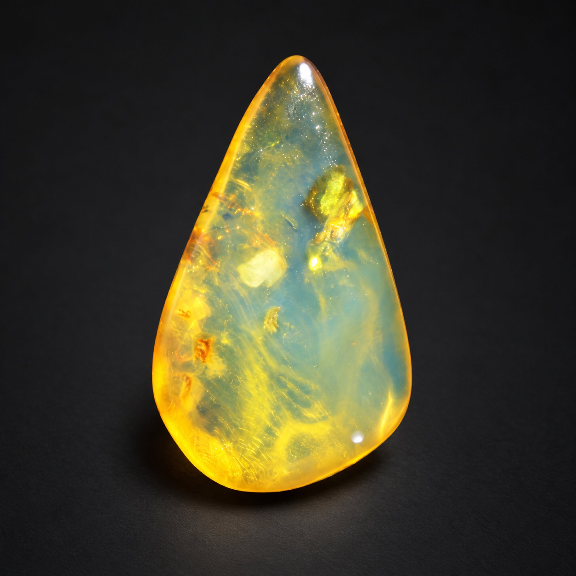 Untreated blue yellow polished Dominican amber 0.8g – photo 7