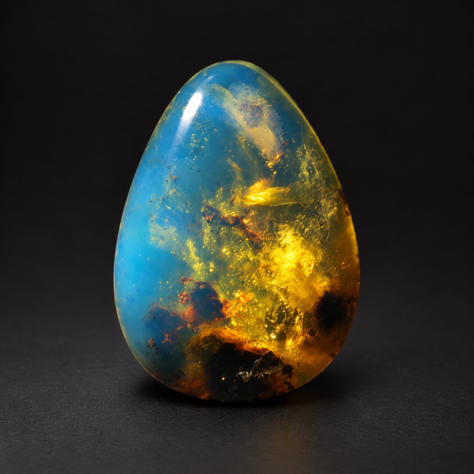 Natural orange blue polished Dominican amber – photo 9