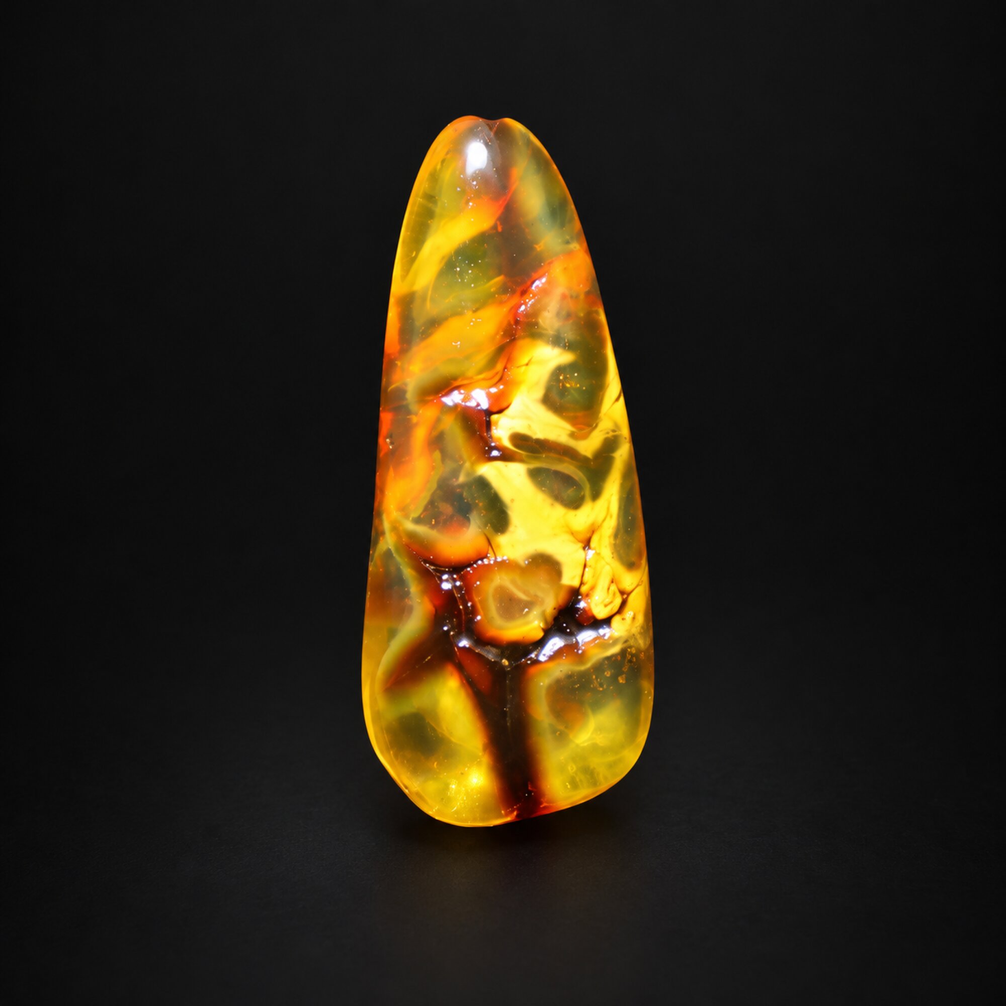 Natural yellow green polished Dominican amber – photo 6