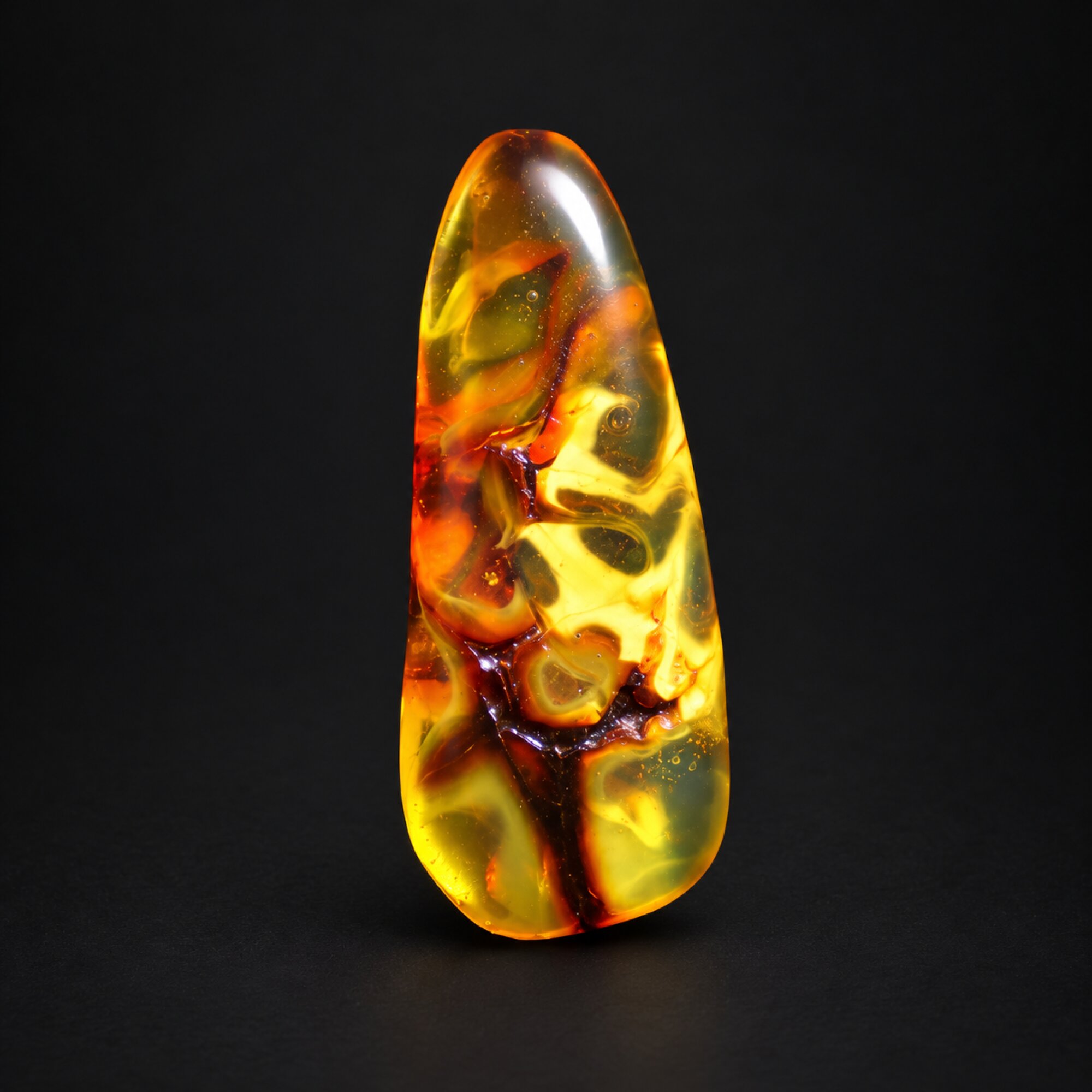 Natural yellow green polished Dominican amber – photo 10