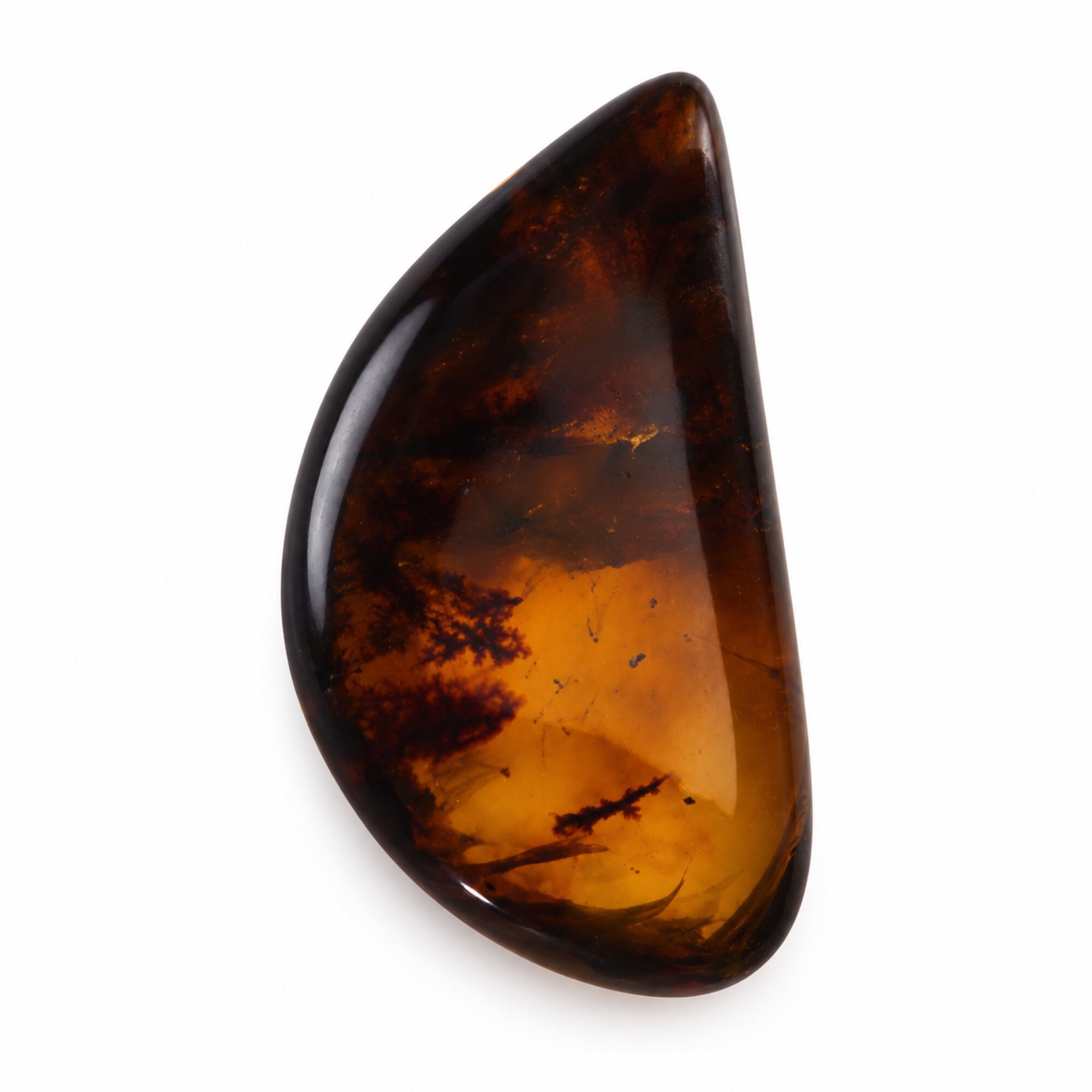 Pure natural deep blue polished Dominican amber – photo 4
