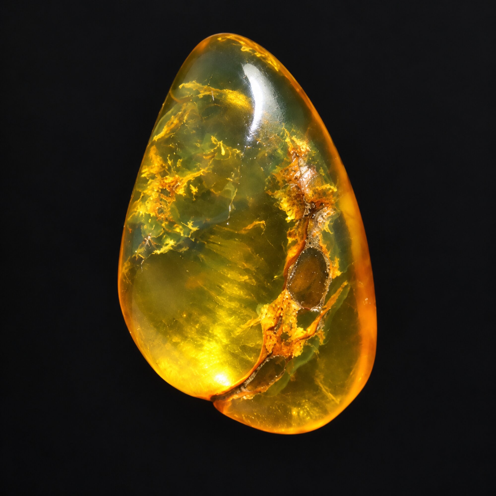 Pure natural yellow green polished Dominican amber – photo 4