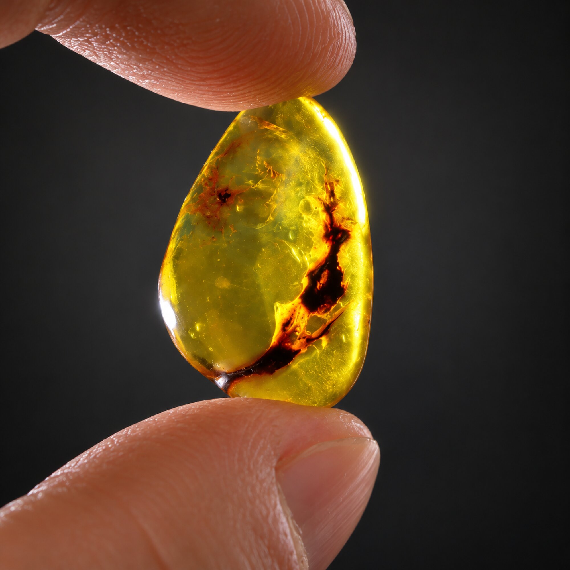 Pure natural yellow green polished Dominican amber – photo 5