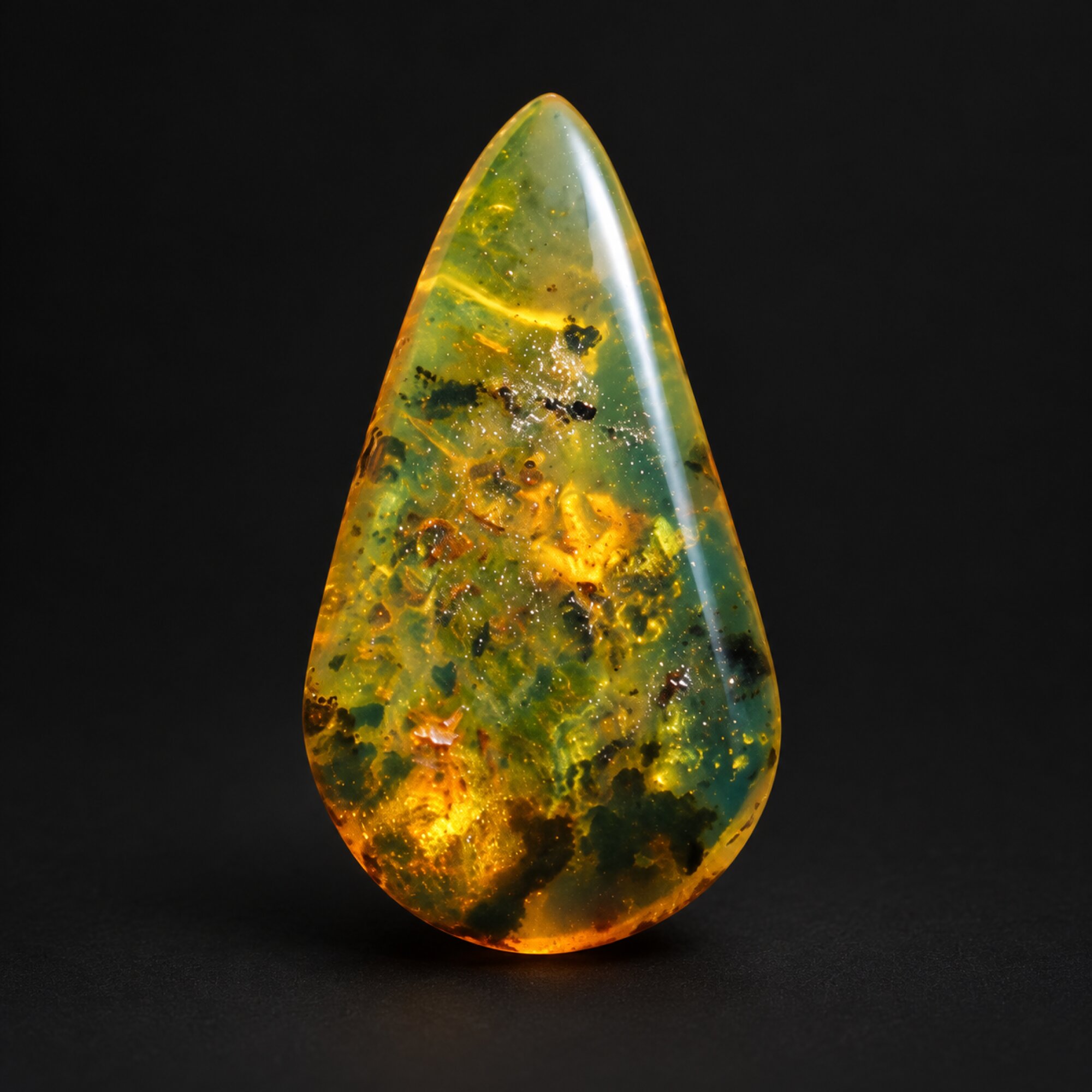 Handcrafted green blue polished Dominican amber – photo 5