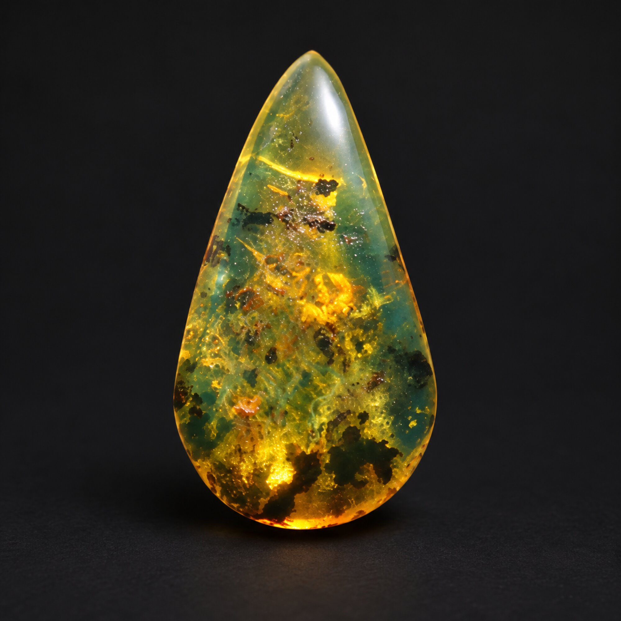 Handcrafted green blue polished Dominican amber – photo 8