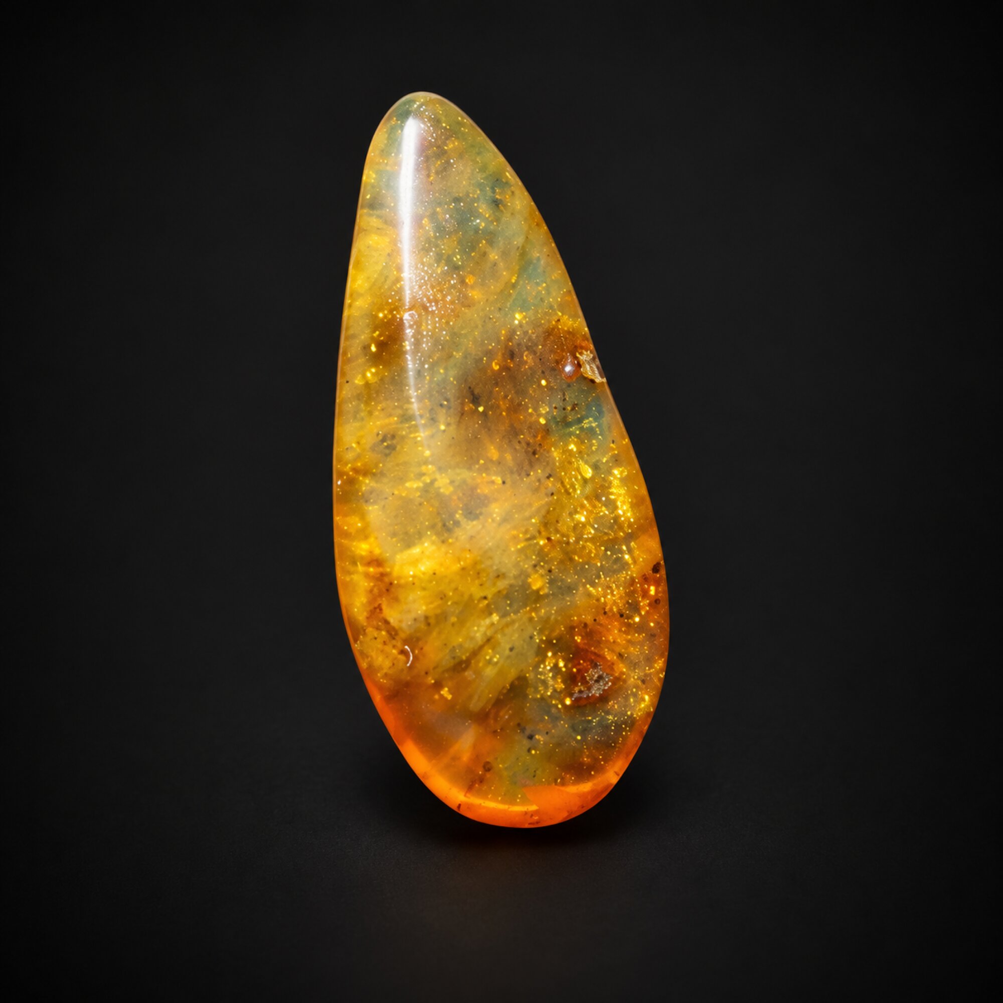 Pure natural orange blue polished Dominican amber – photo 7