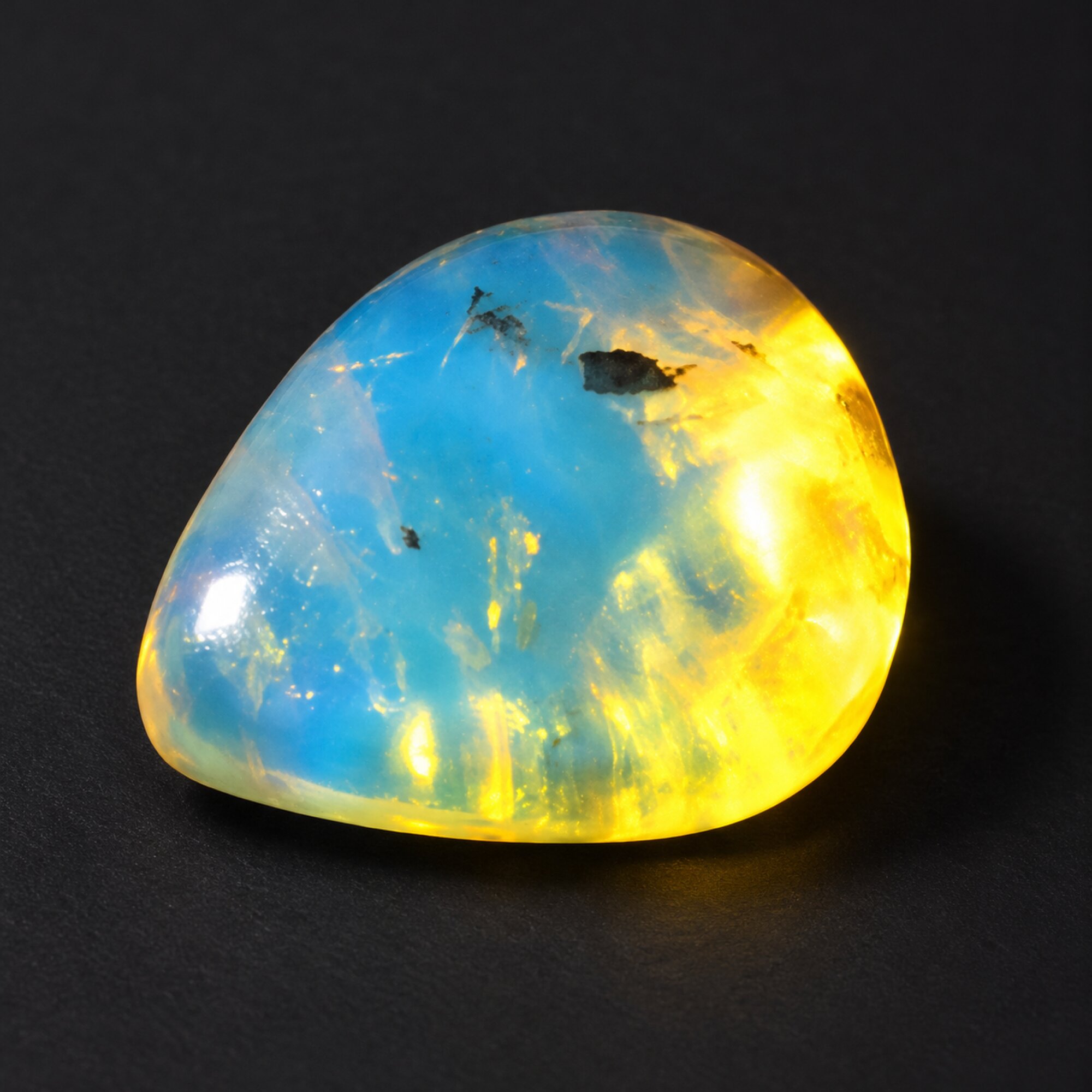 Untreated sky blue Dominican amber cabochon – photo 7