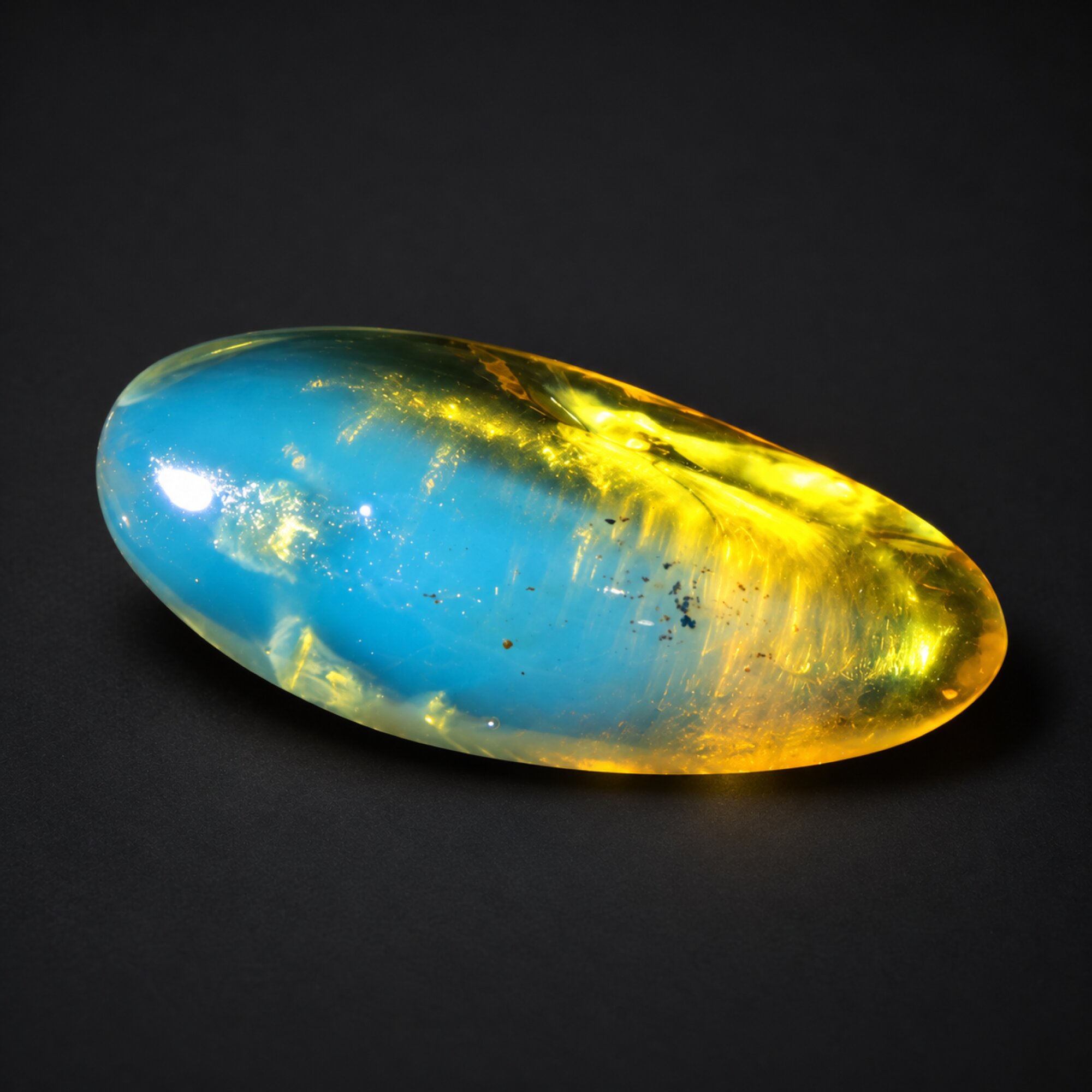 Genuine sky blue Dominican amber cabochon – photo 10