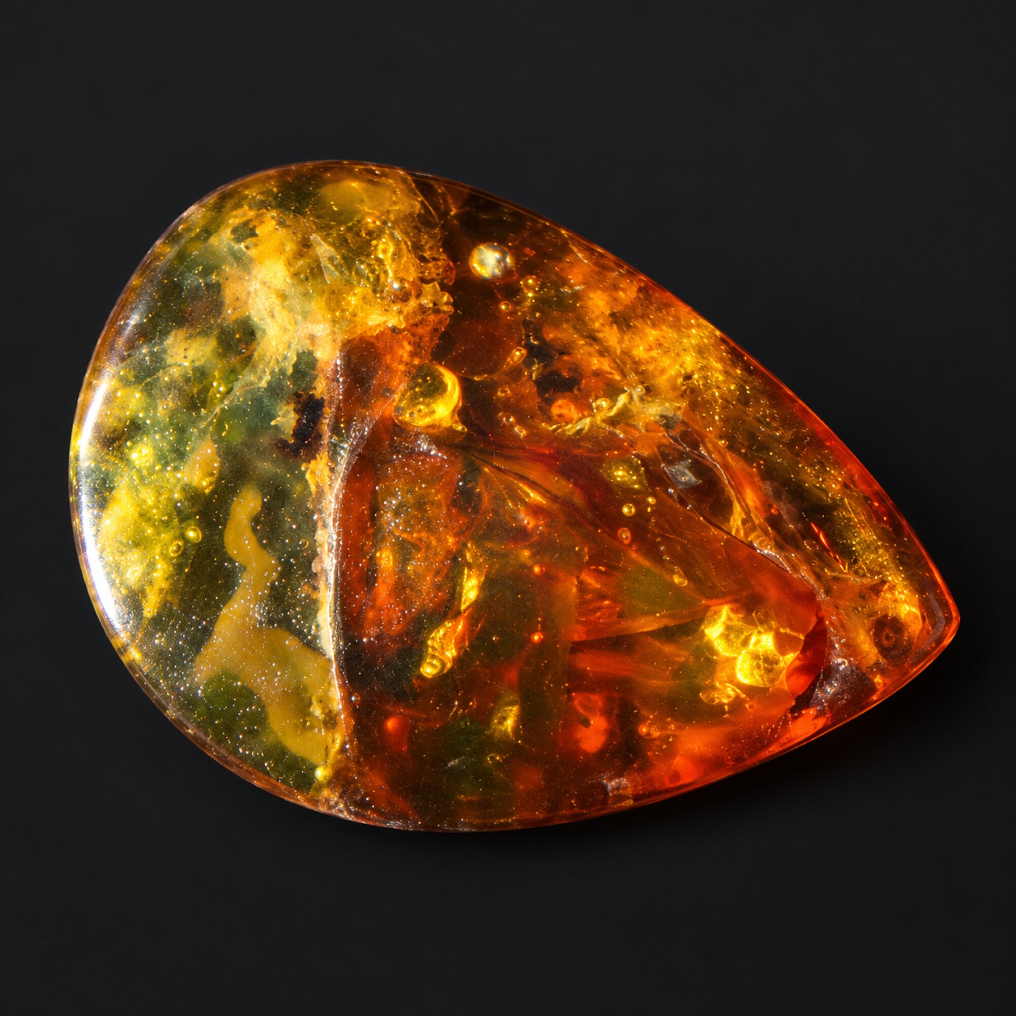 Natural yellow brown Dominican amber cabochon – photo 3