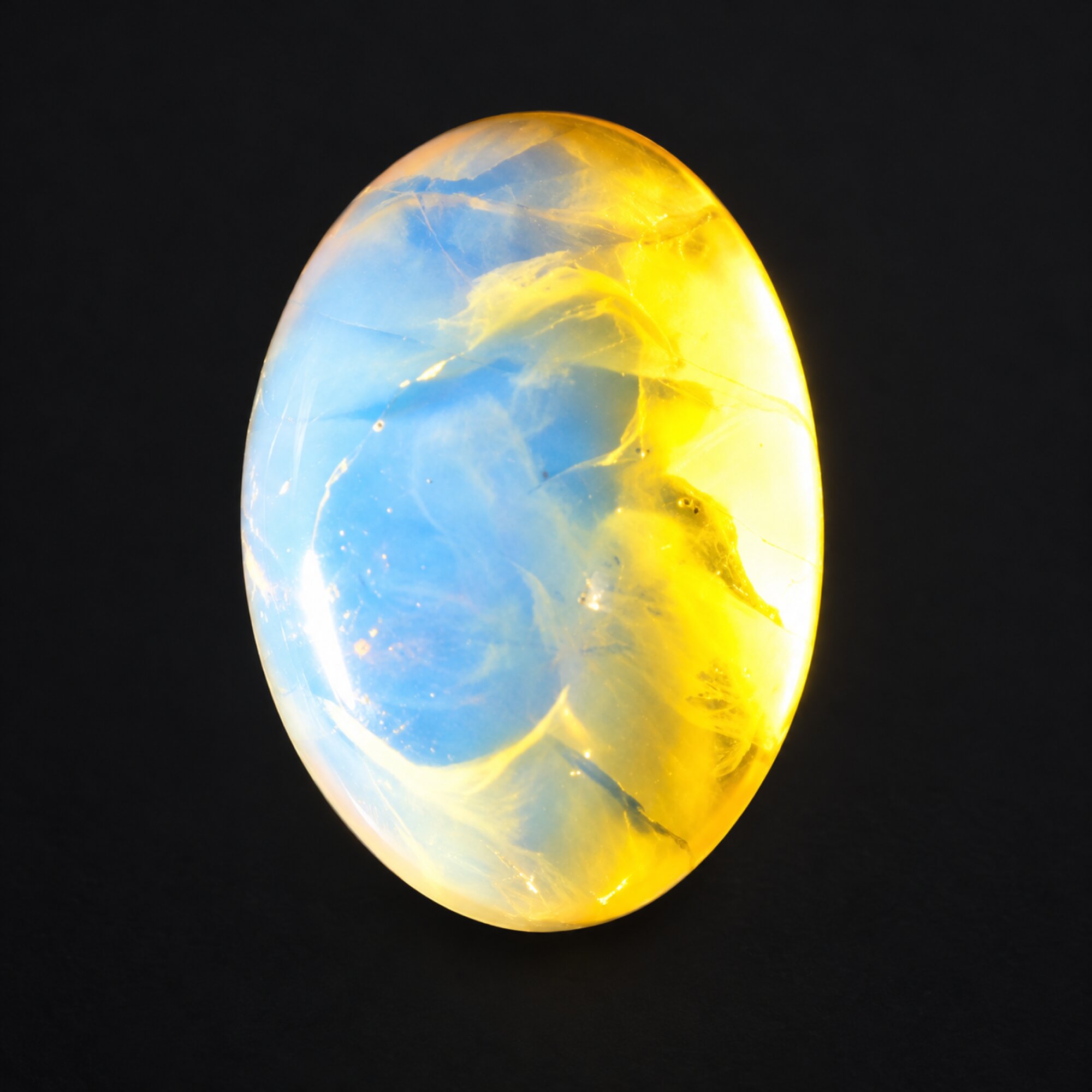 Untreated sky blue Dominican amber cabochon – photo 6