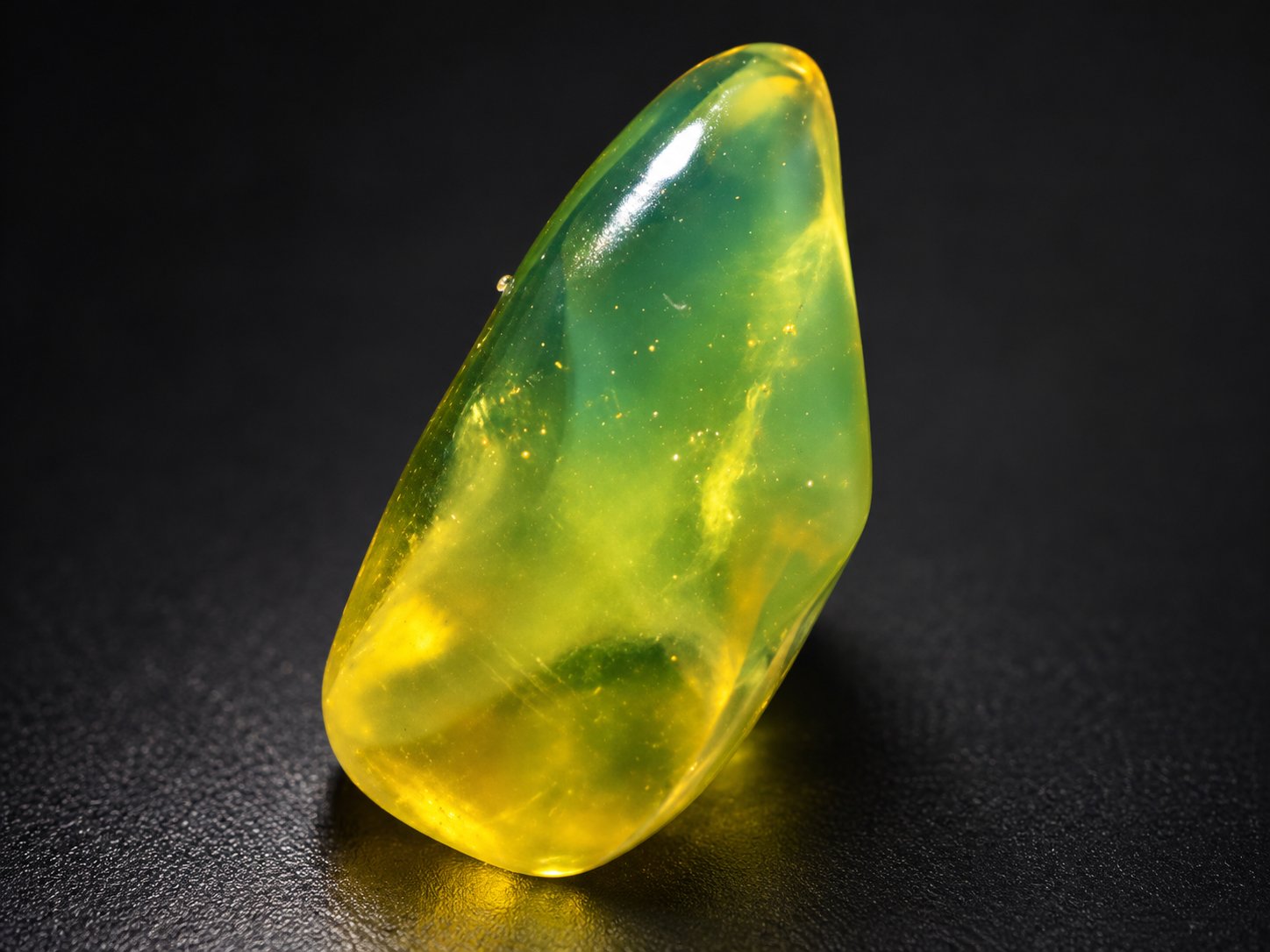 True caribbean green yellow polished Dominican amber – photo 3