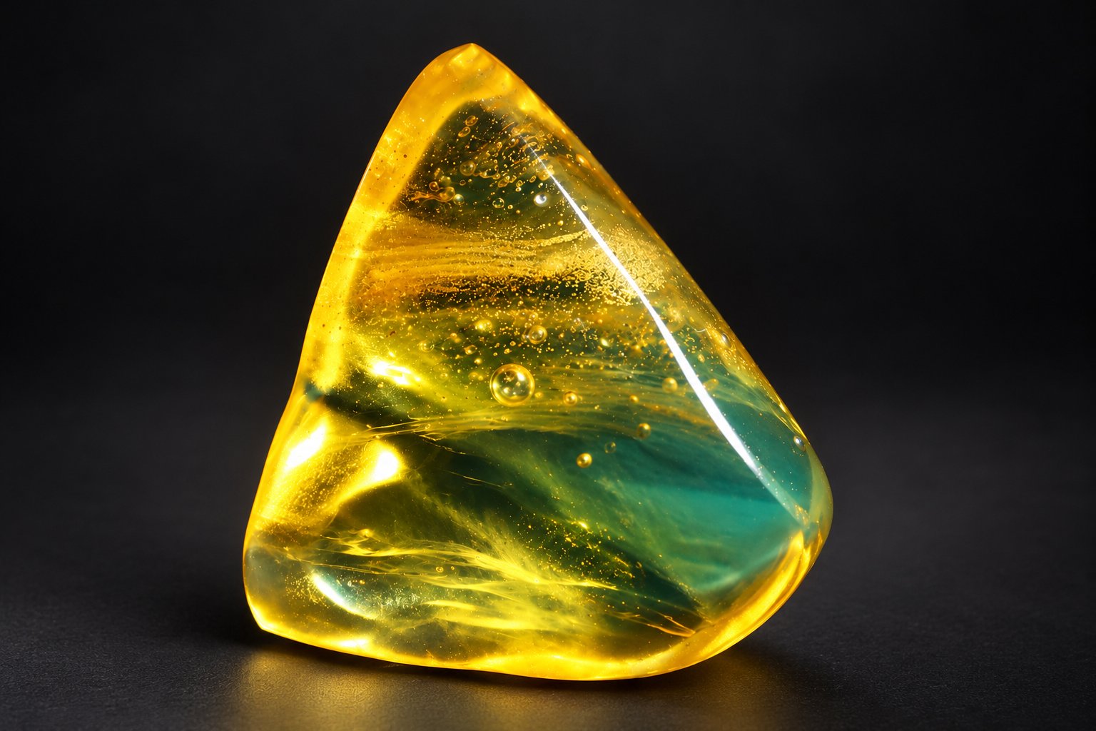 Genuine yellow green polished Dominican amber – photo 5
