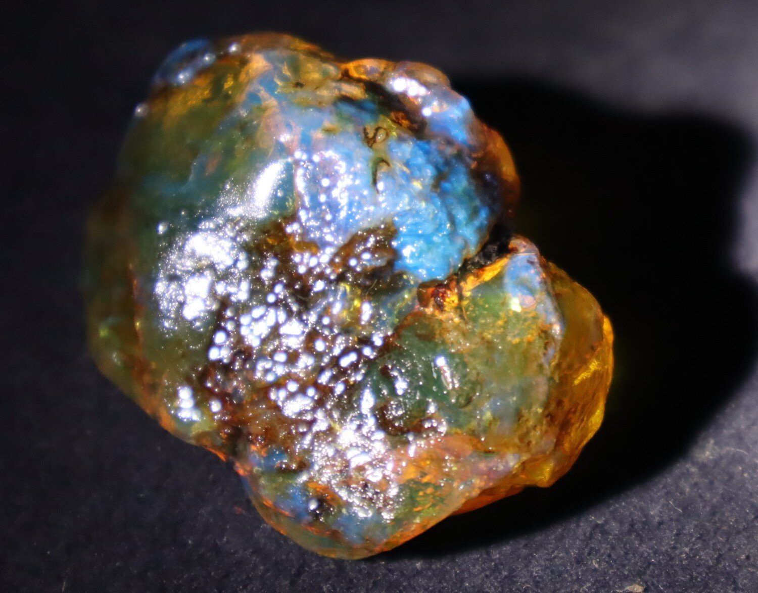 Splendid Natural Dominican Clear Orange Blue Amber Rough Specimen 47mm 18g – photo 5