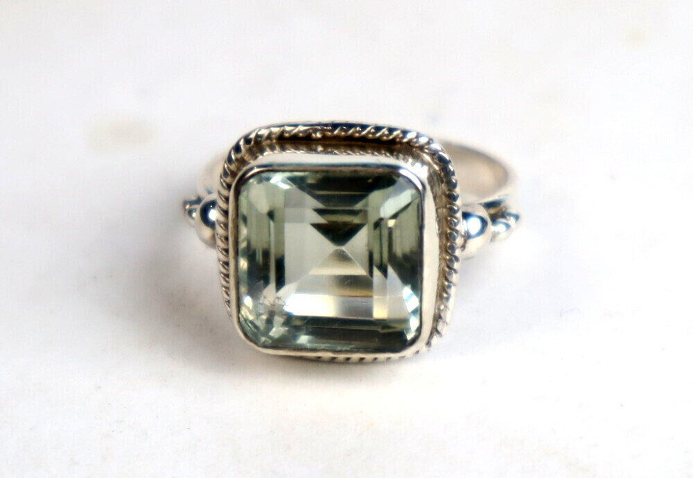 Clear White Tourmaline .925 Sterling Silver Ring #6.5 free resizing – photo 3