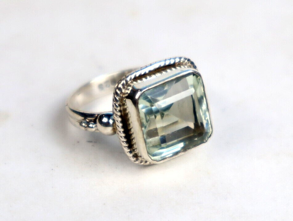 Clear White Tourmaline .925 Sterling Silver Ring #6.5 free resizing – photo 7