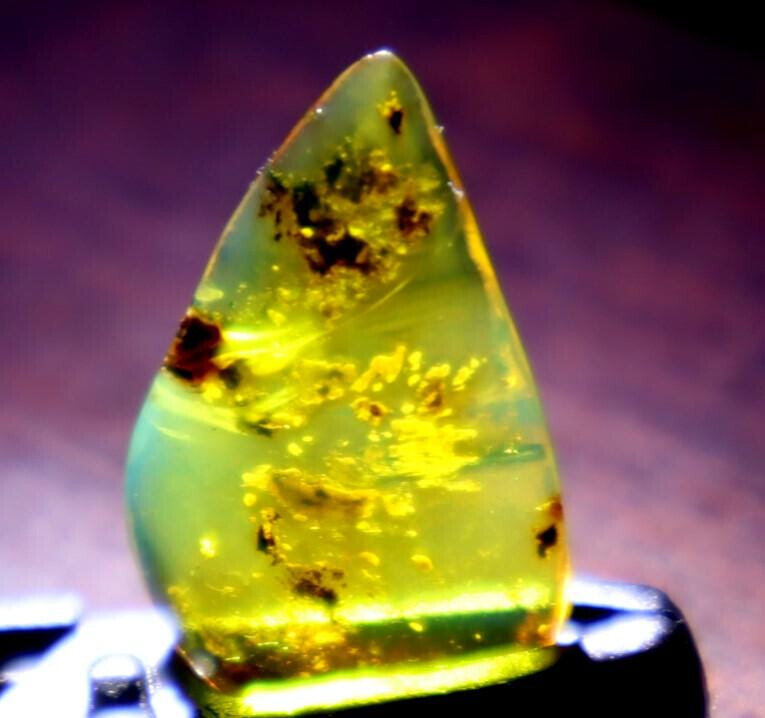 Natural Dominican Clear Light Blue Amber Polished Stone 25mm FREE DRILLING – photo 7