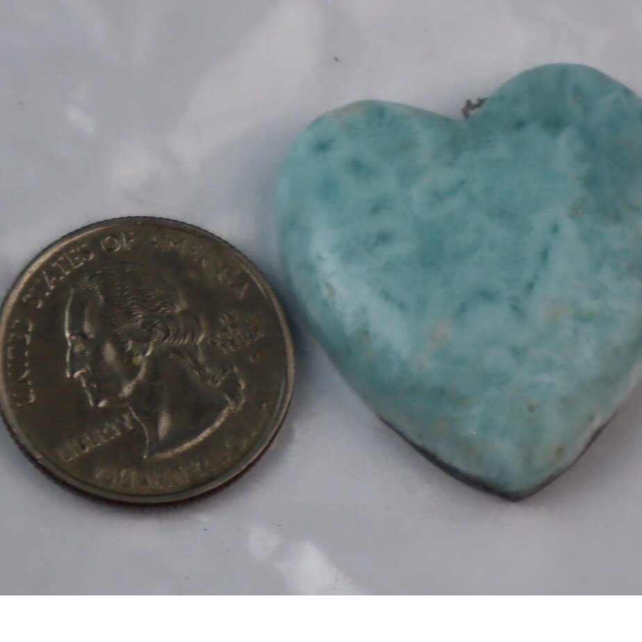 Genuine Beautiful Light Blue Larimar Heart Cabochon 35mm 17.5g – photo 5