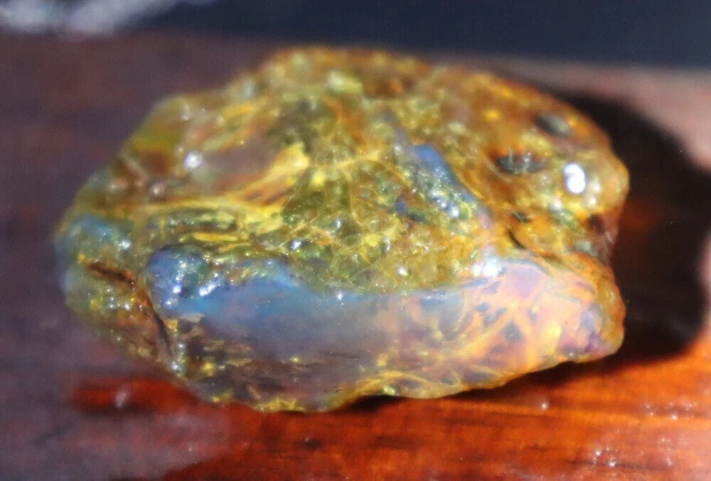 Exquisite Natural Dominican Crystal Clear Yellow Blue Amber Rough Specimen 42mm – photo 5