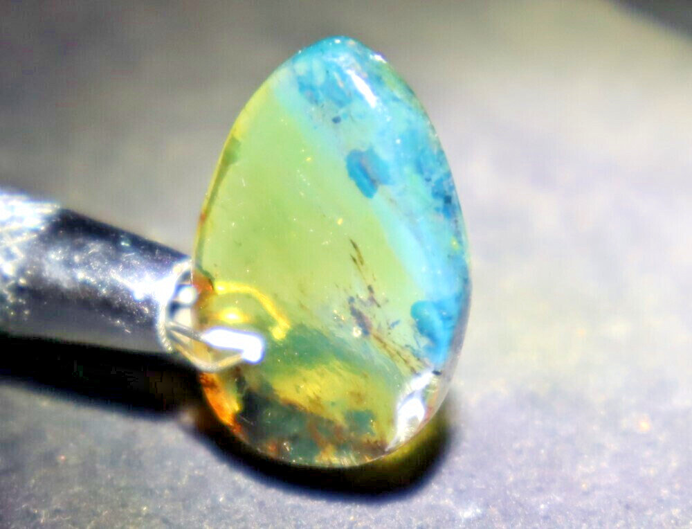 Charming Design Natural Dominican Clear Green Blue Amber Polished Stone 23mm – photo 5