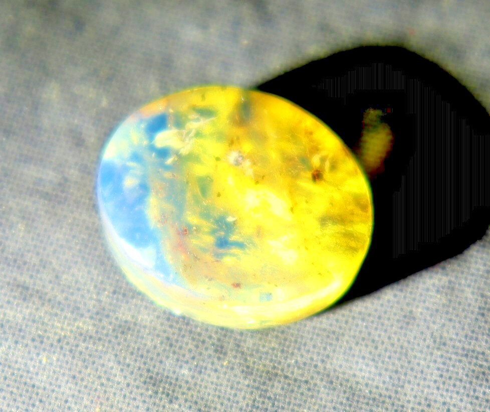 Beautiful Natural Translucent Sky Blue Amber Cabochon 15mm FREE DRILLING & Bail – photo 3