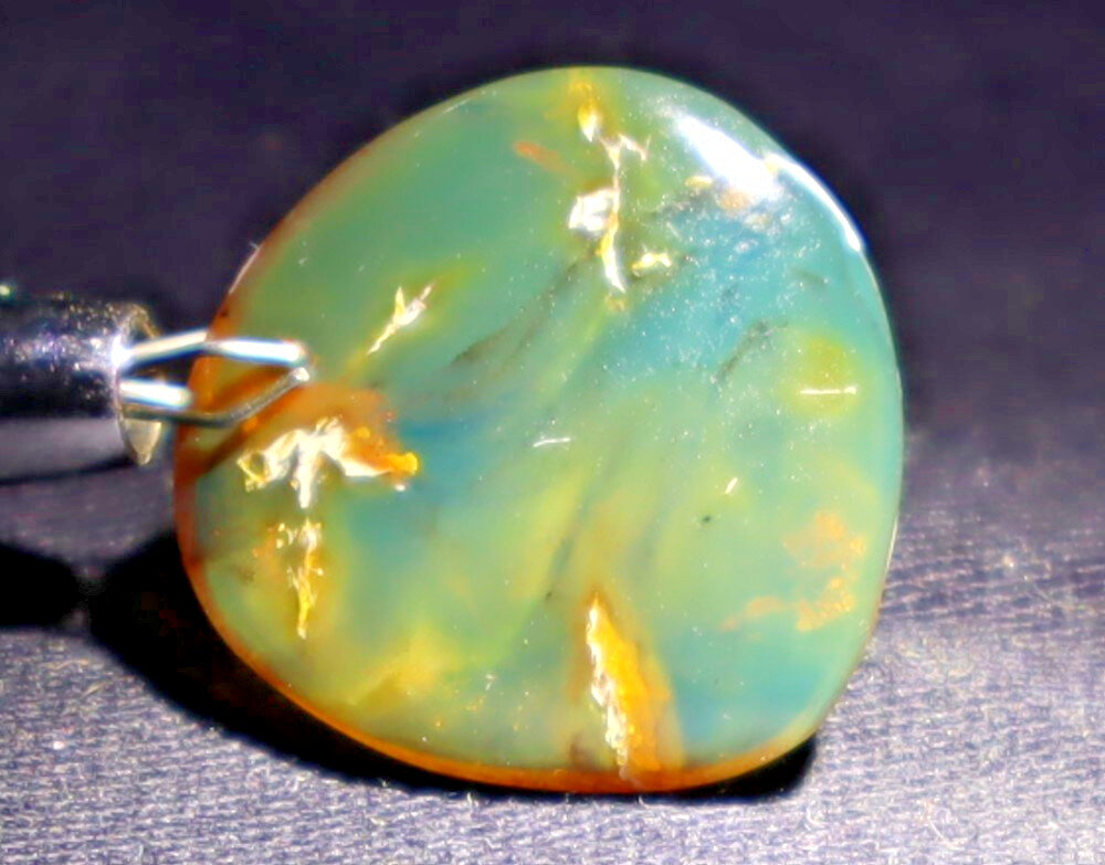 Charming Natural Dominican Clear Green Blue Amber Polished 23mm free drilling – photo 3