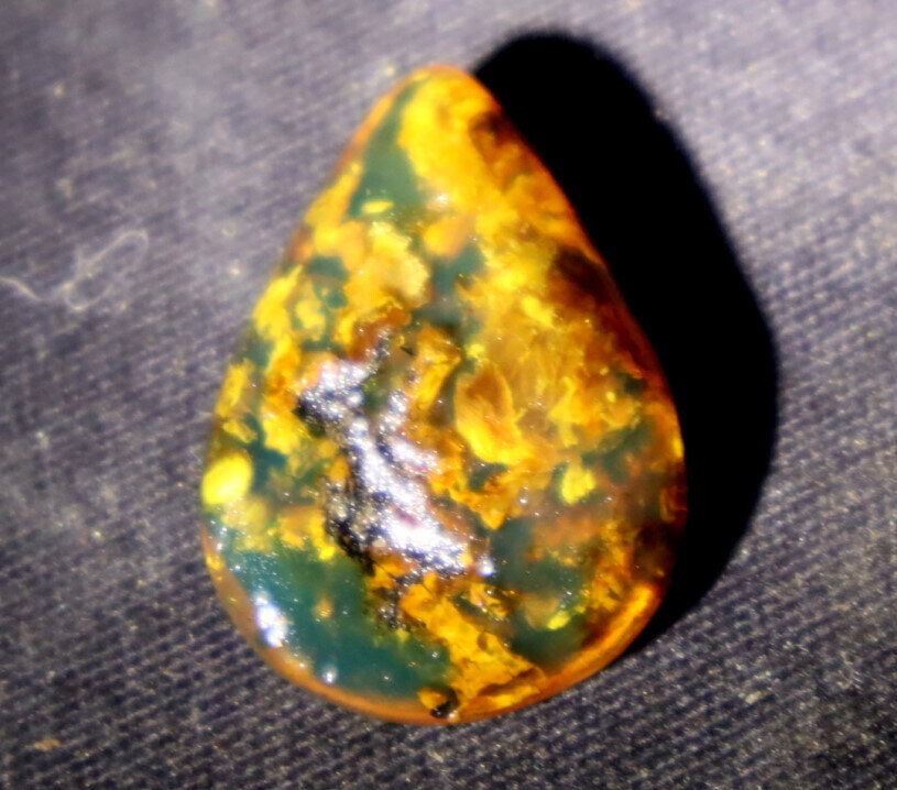 Natural Dominican Transl. Cognac Green Butterscotch Amber Polished Stone 28mm – photo 10