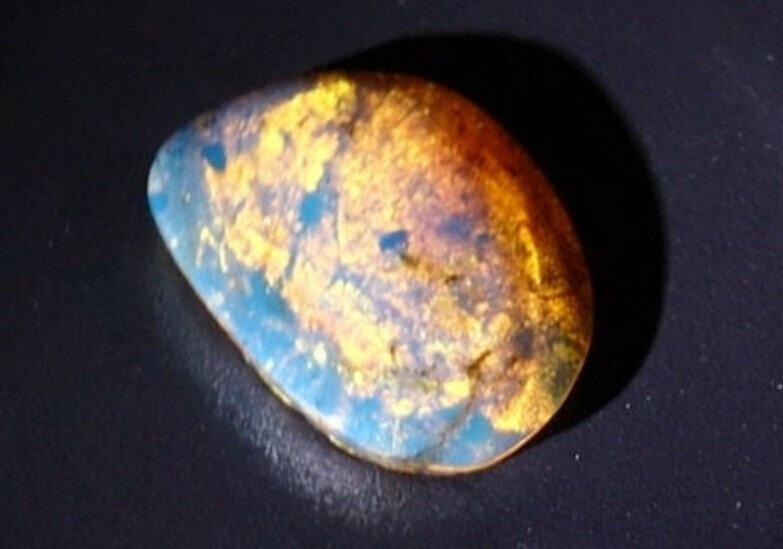 Exquisite Natural Dominican Clear Sky Blue Amber Polished Stone 28mm 15CT – photo 12