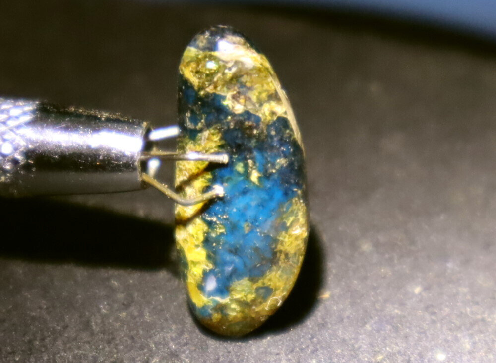 Translucent Dominican Blue Amber Polished Stone 24mm free drilling – photo 3